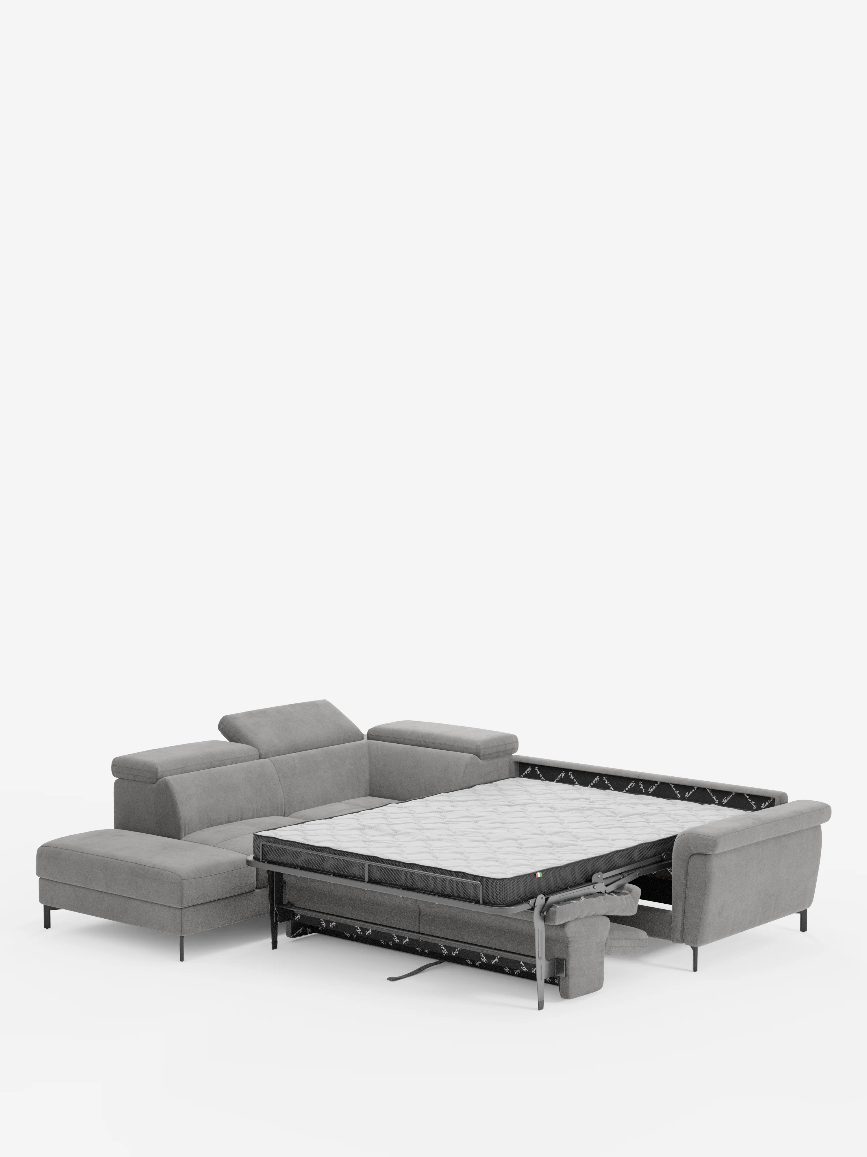 Capri canapé d'angle convertible avec Têtières Réglables et Matelas haute performance en Tissu Effet Velours Détachable T30