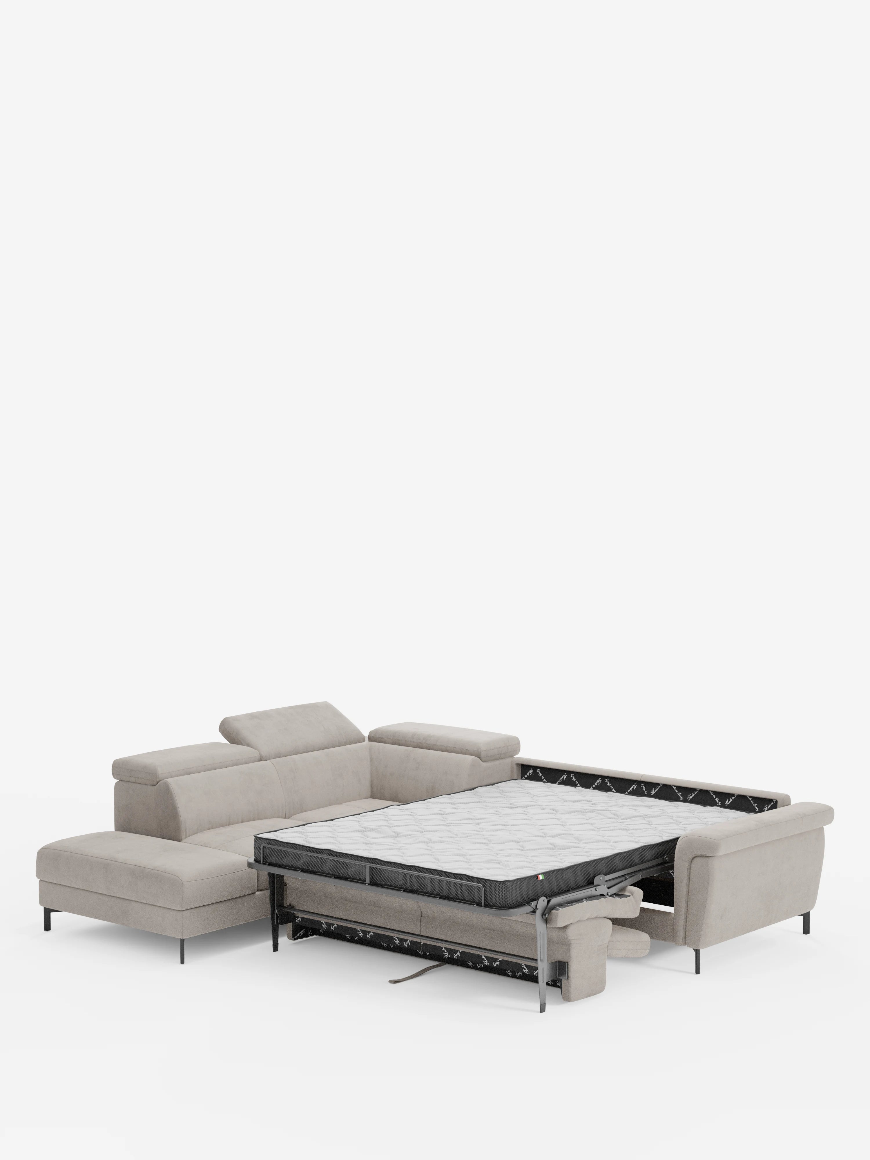 Capri canapé d'angle convertible avec Têtières Réglables et Matelas haute performance en Tissu Effet Velours Détachable T30