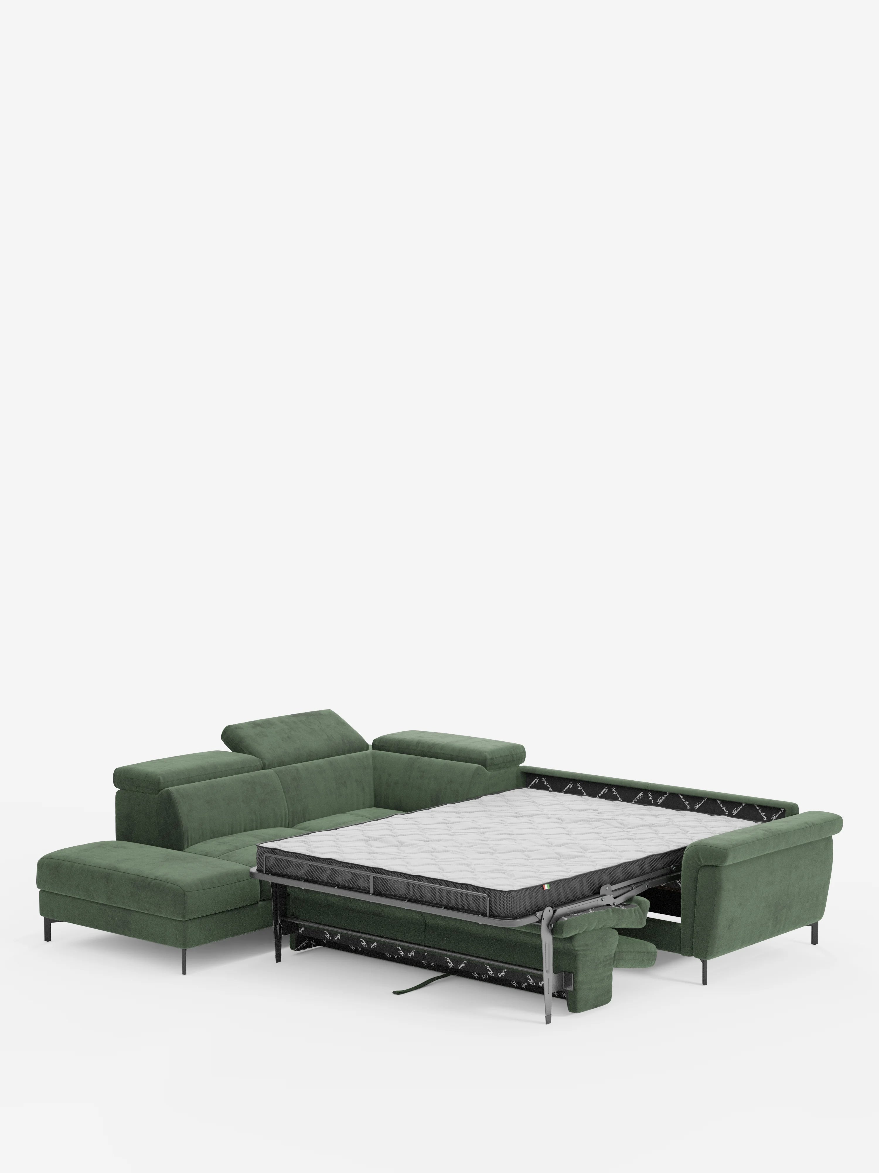 Capri canapé d'angle convertible avec Têtières Réglables et Matelas haute performance en Tissu Effet Velours Détachable T30
