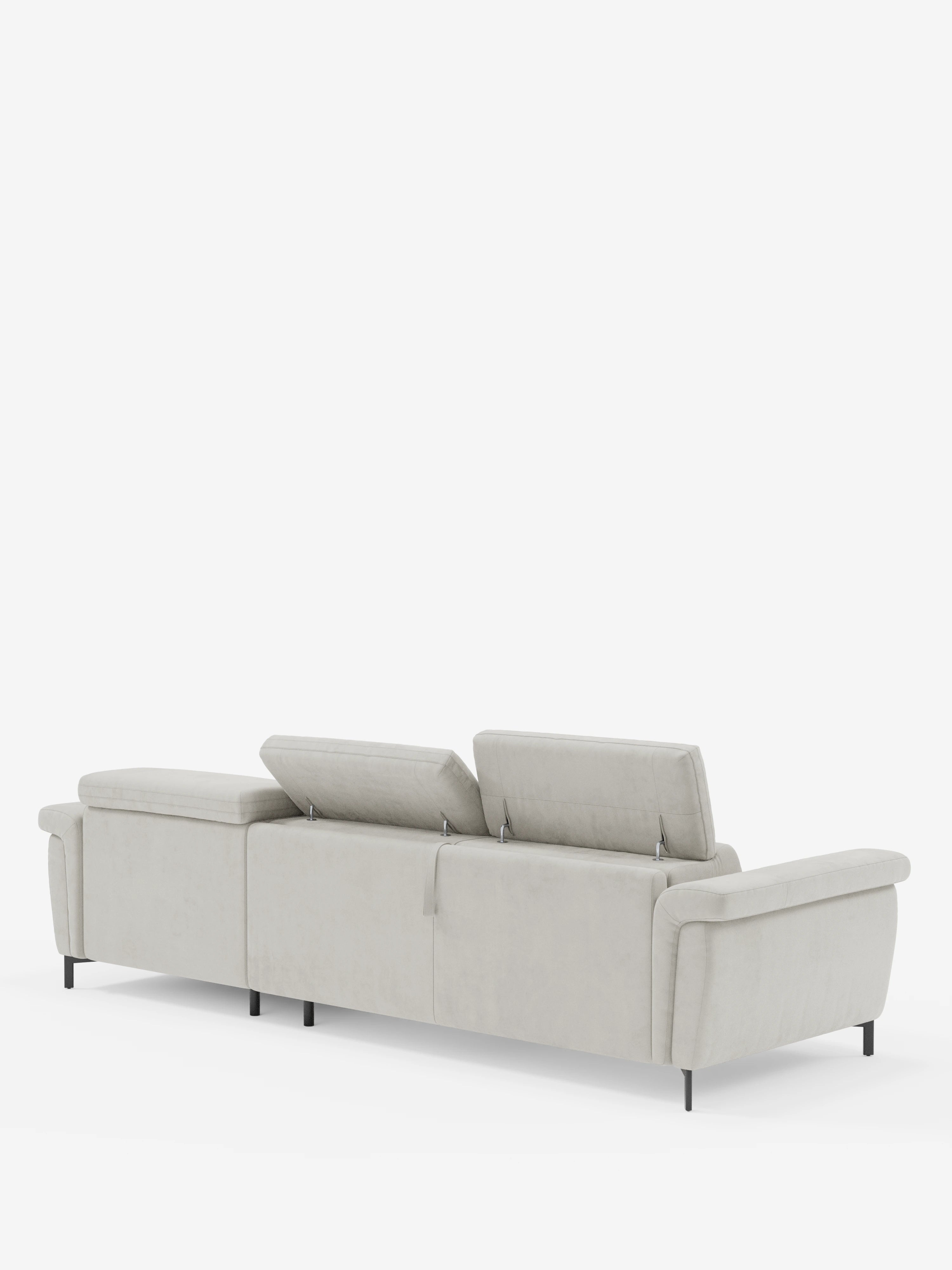 Capri canapé convertible avec méridienne coffre et têtières réglables - Tissu Effet Velours Détachable T30