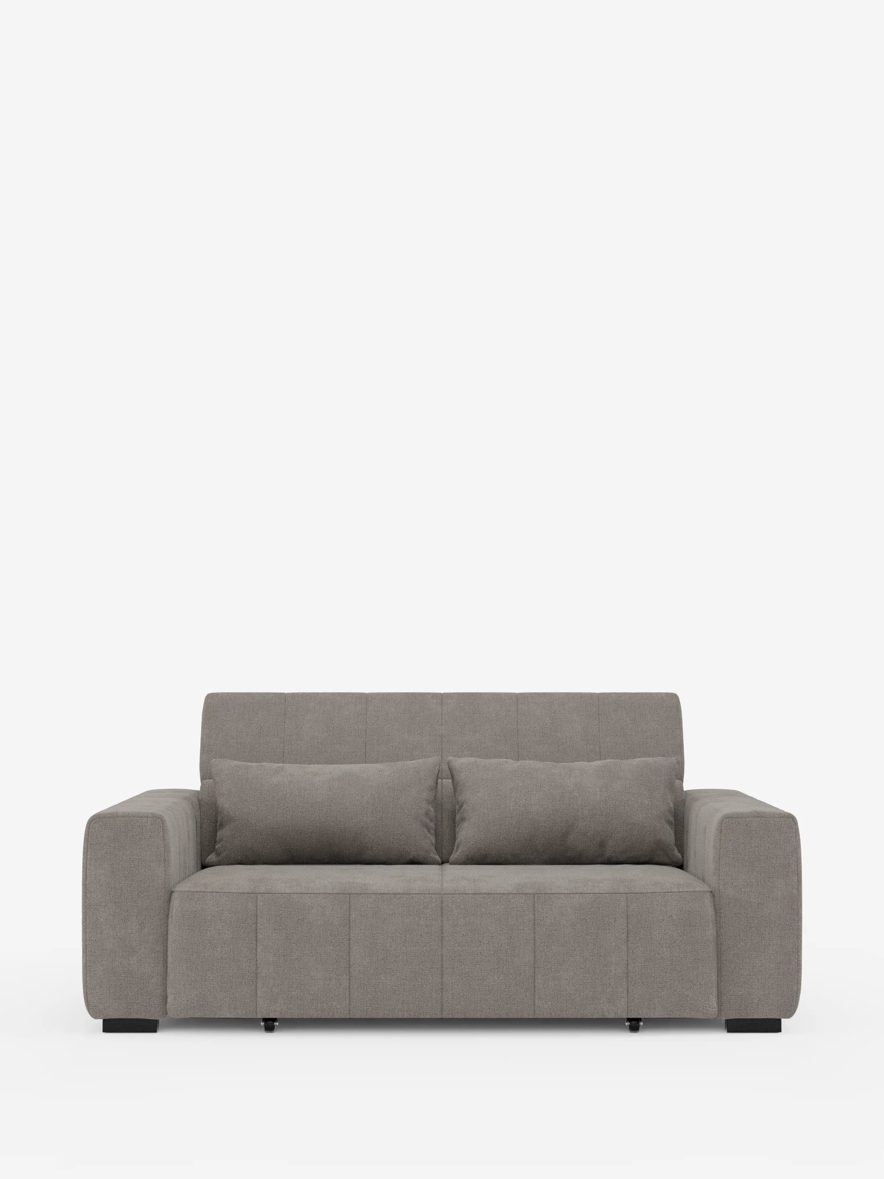 Su uno sfondo bianco a tinta unita, il divano a 3 posti Doric di Divani.Store si presenta con un design moderno nei toni del grigio, caratterizzato da ampi braccioli e due cuscini dello schienale coordinati. La sua silhouette pulita e squadrata è caratterizzata da piedini neri corti e offre un comfort superiore grazie alle sedute estensibili tramite reclinazione elettrica e ai poggiatesta regolabili, il tutto rivestito in tessuto T23 facile da pulire per un look contemporaneo ma pratico.