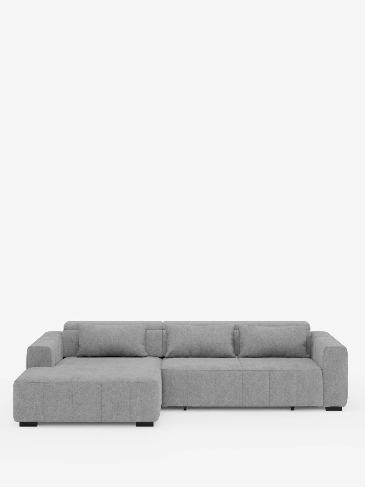 Doric Canapé d’angle avec méridienne et assises extensibles avec relax électrique - appuie-têtes inclinables en tissu anti-taches T23