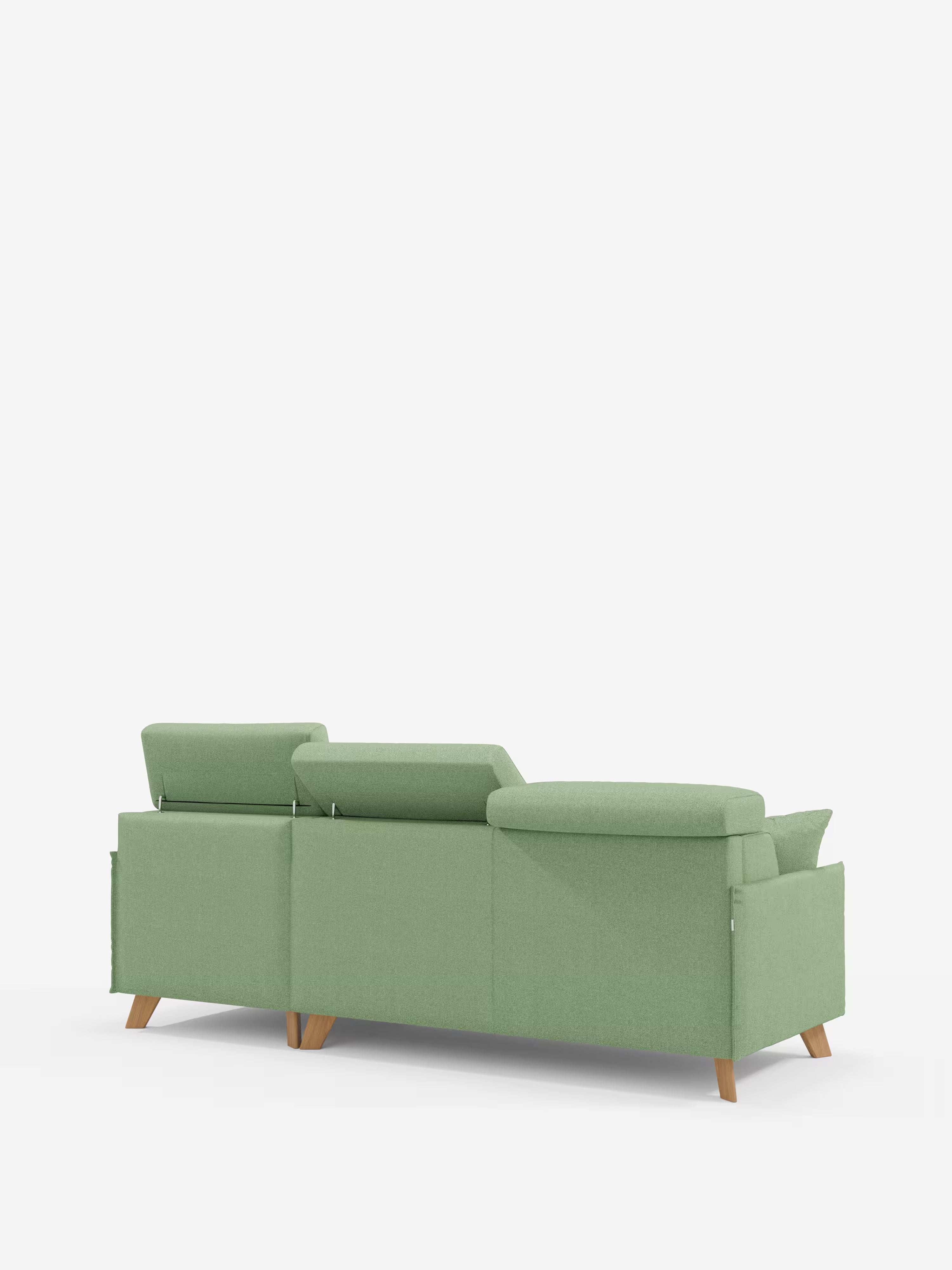Sole Canapé d'angle convertible avec chaise longue avec coffre et têtières inclinables - tissu détachable T23