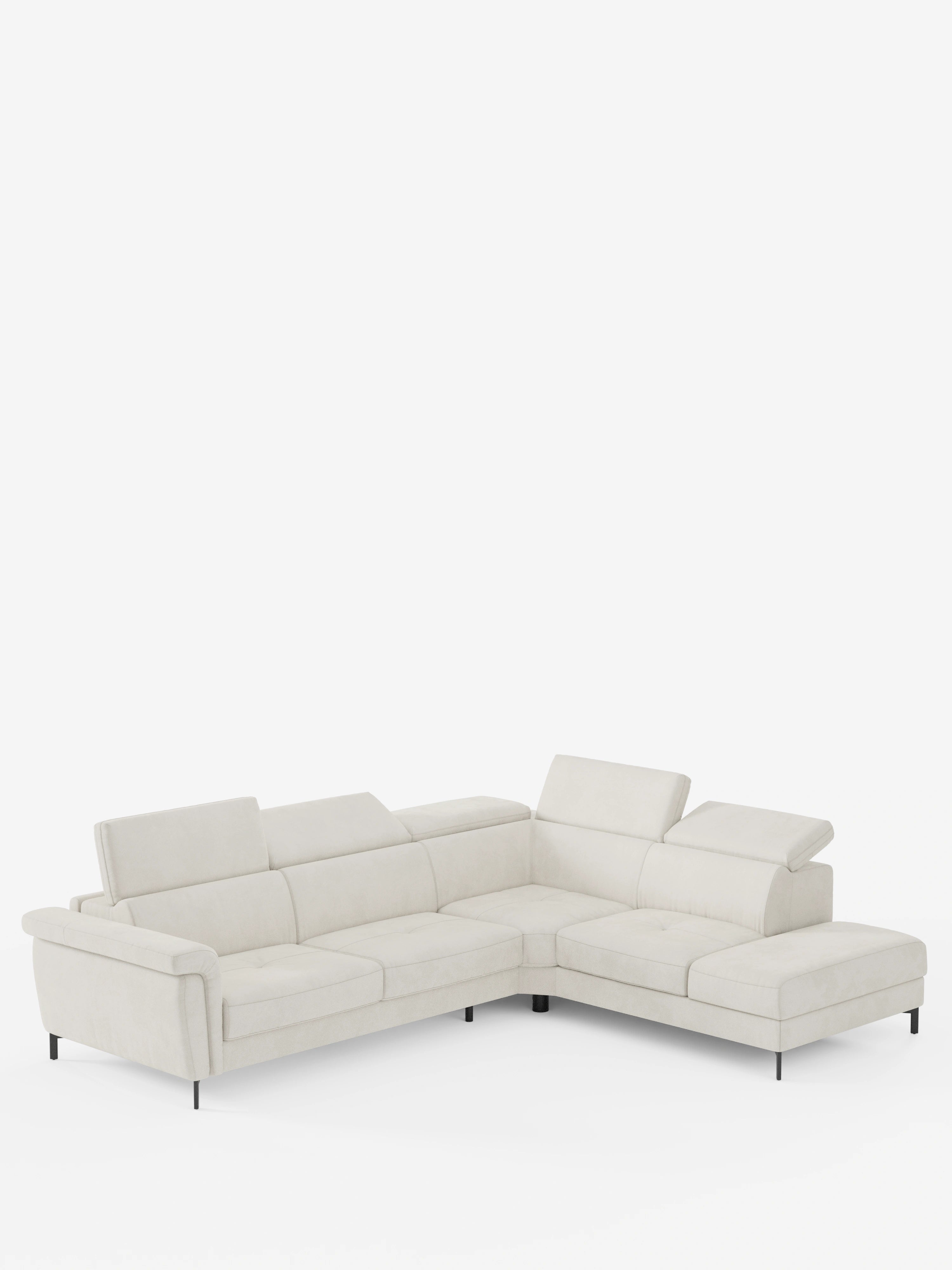 Capri canapé d'angle convertible avec Têtières Réglables et Matelas haute performance en Tissu Effet Velours Détachable T30