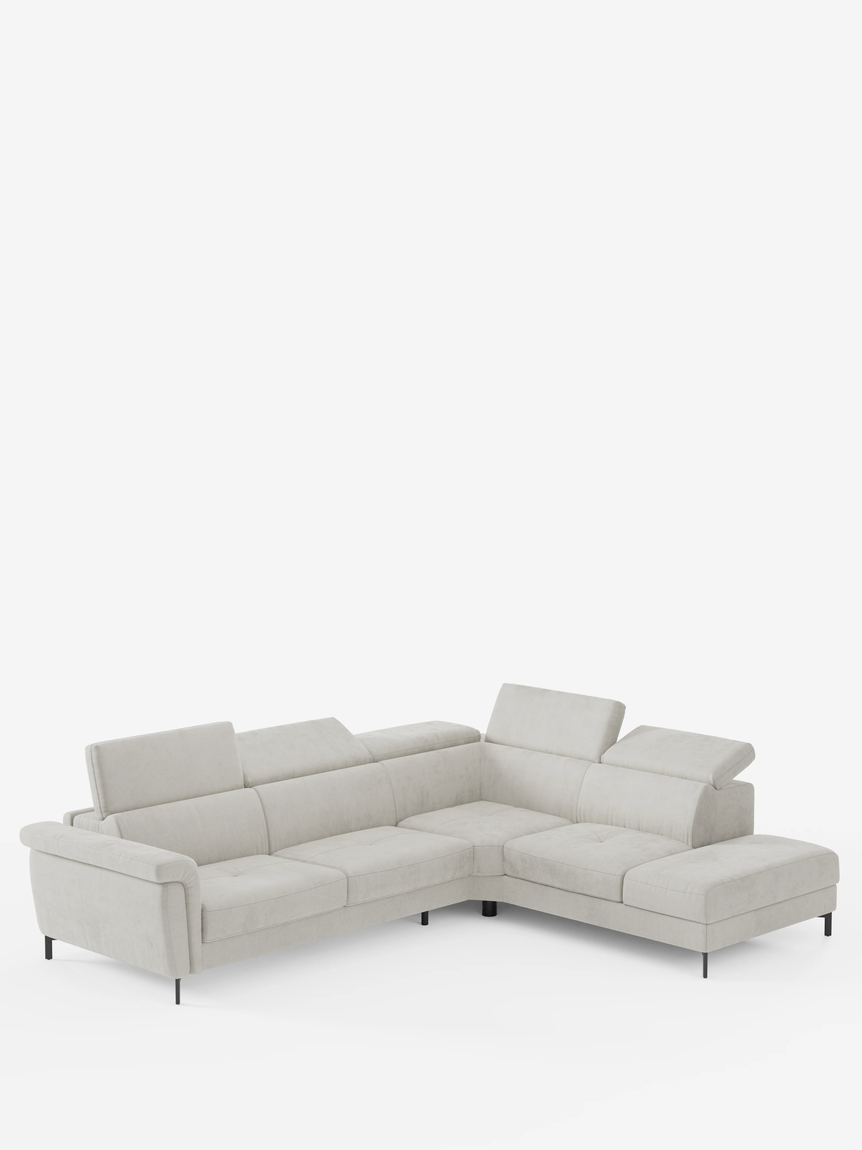 Capri canapé d'angle convertible avec Têtières Réglables et Matelas haute performance en Tissu Effet Velours Détachable T30