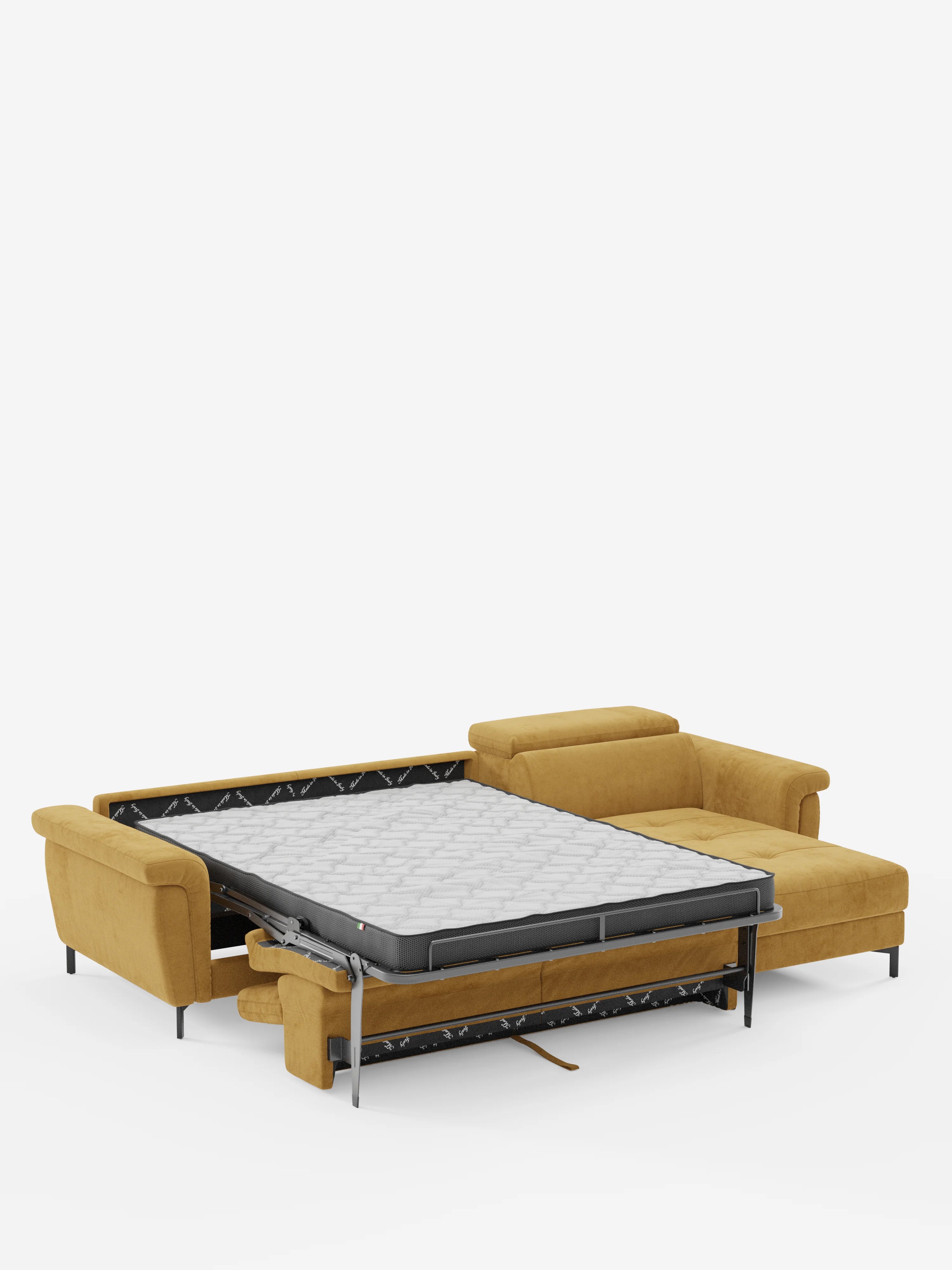 Capri canapé convertible avec méridienne coffre et têtières réglables - Tissu Effet Velours Détachable T30