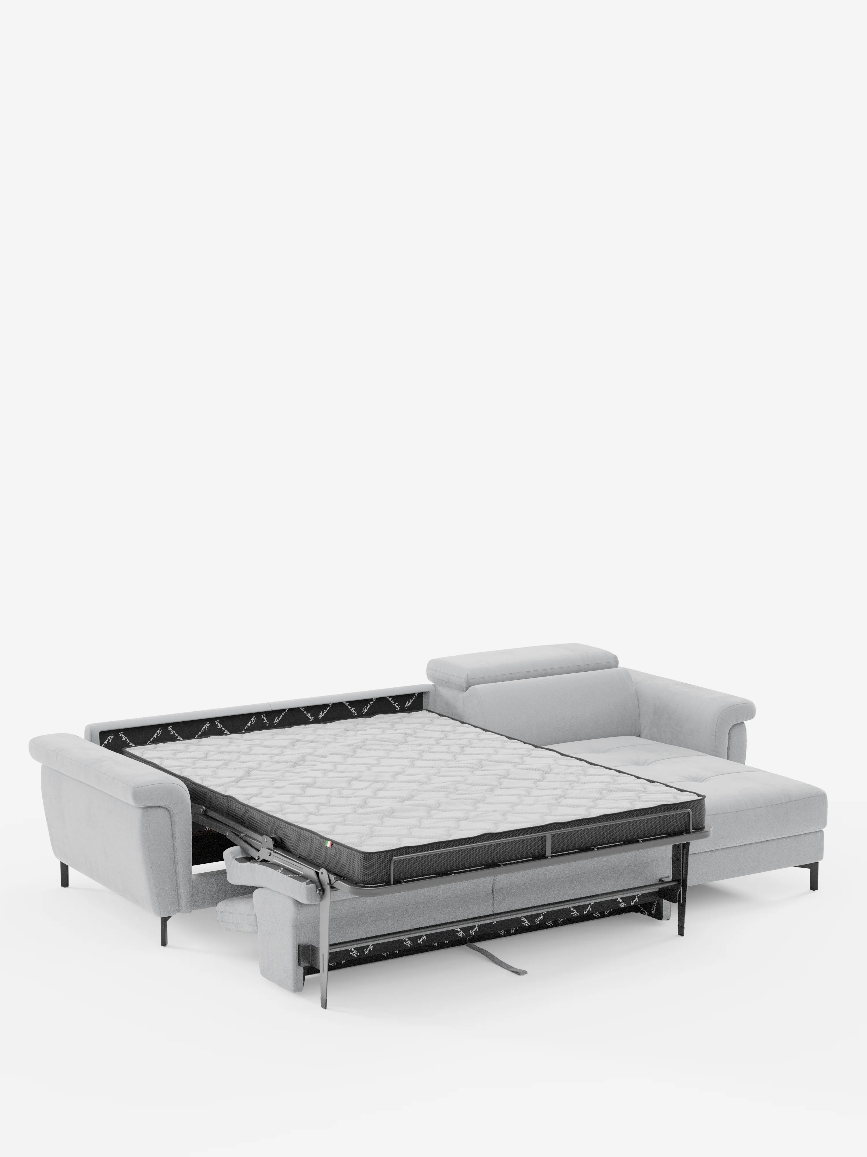Capri canapé convertible avec méridienne coffre et têtières réglables - Tissu Effet Velours Détachable T30