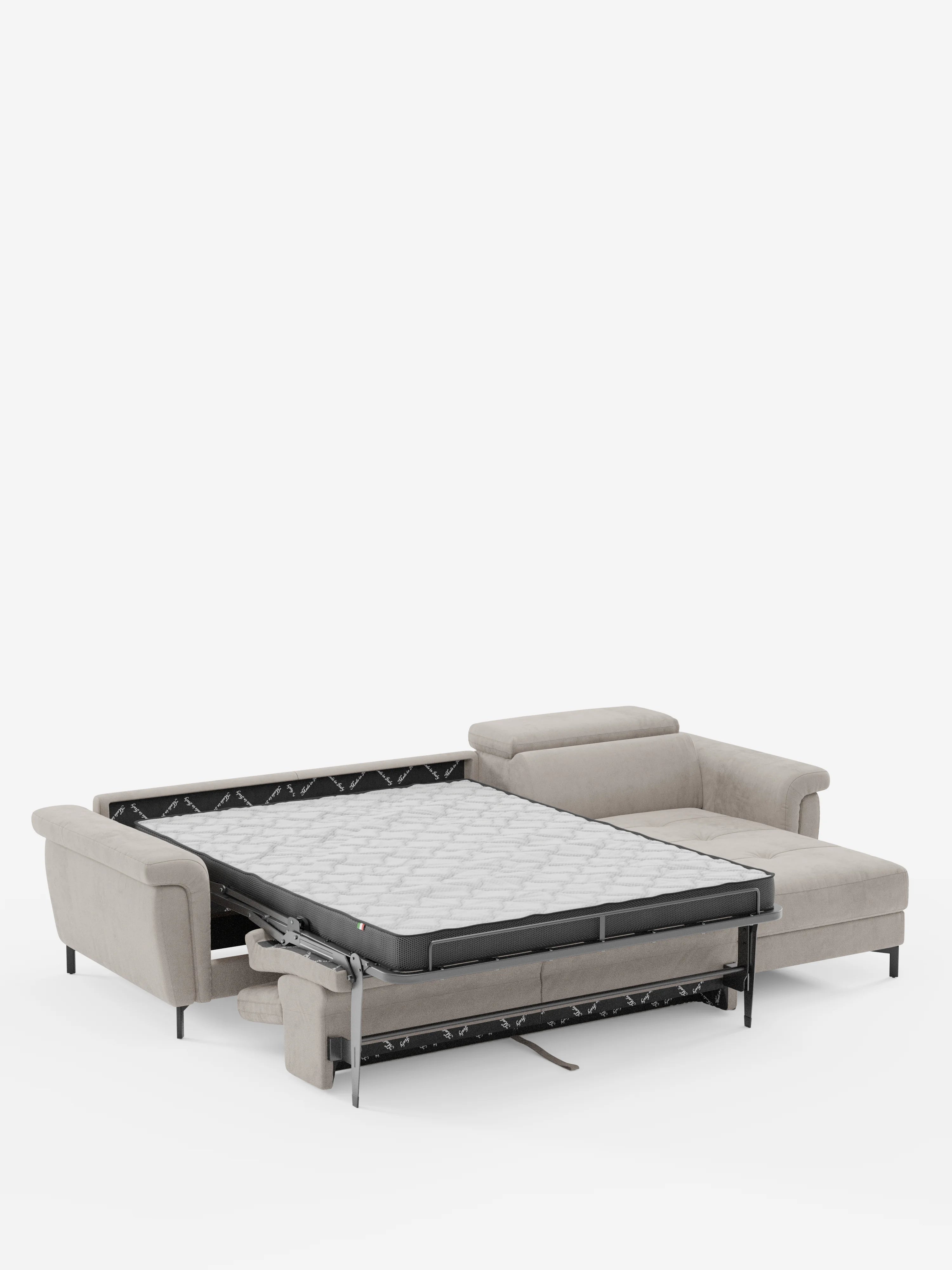 Capri canapé convertible avec méridienne coffre et têtières réglables - Tissu Effet Velours Détachable T30