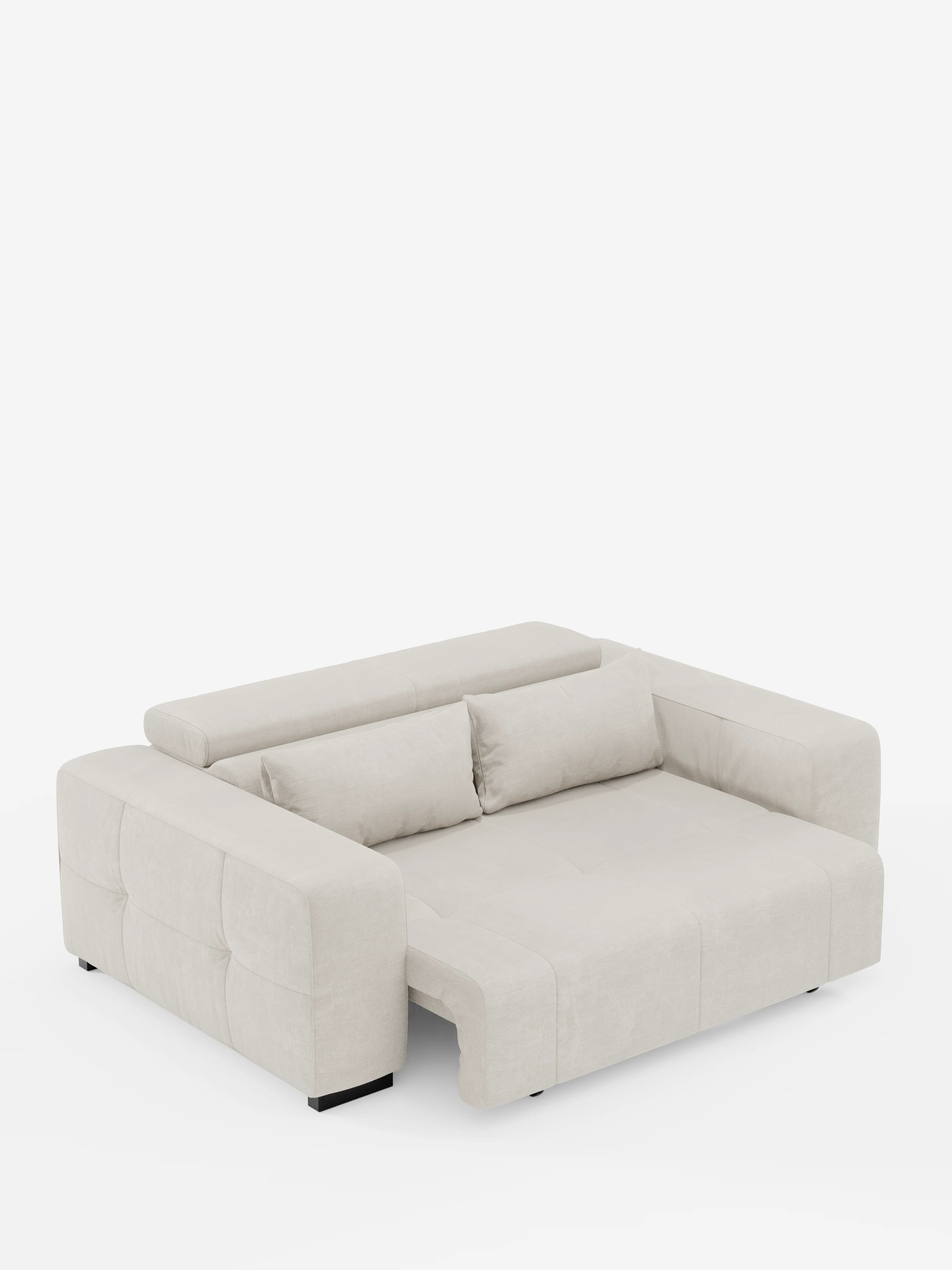 Monarch Canapé avec relaxation électrique pour allongement des assises et appuie-tête inclinable en tissu doux anti-taches T31