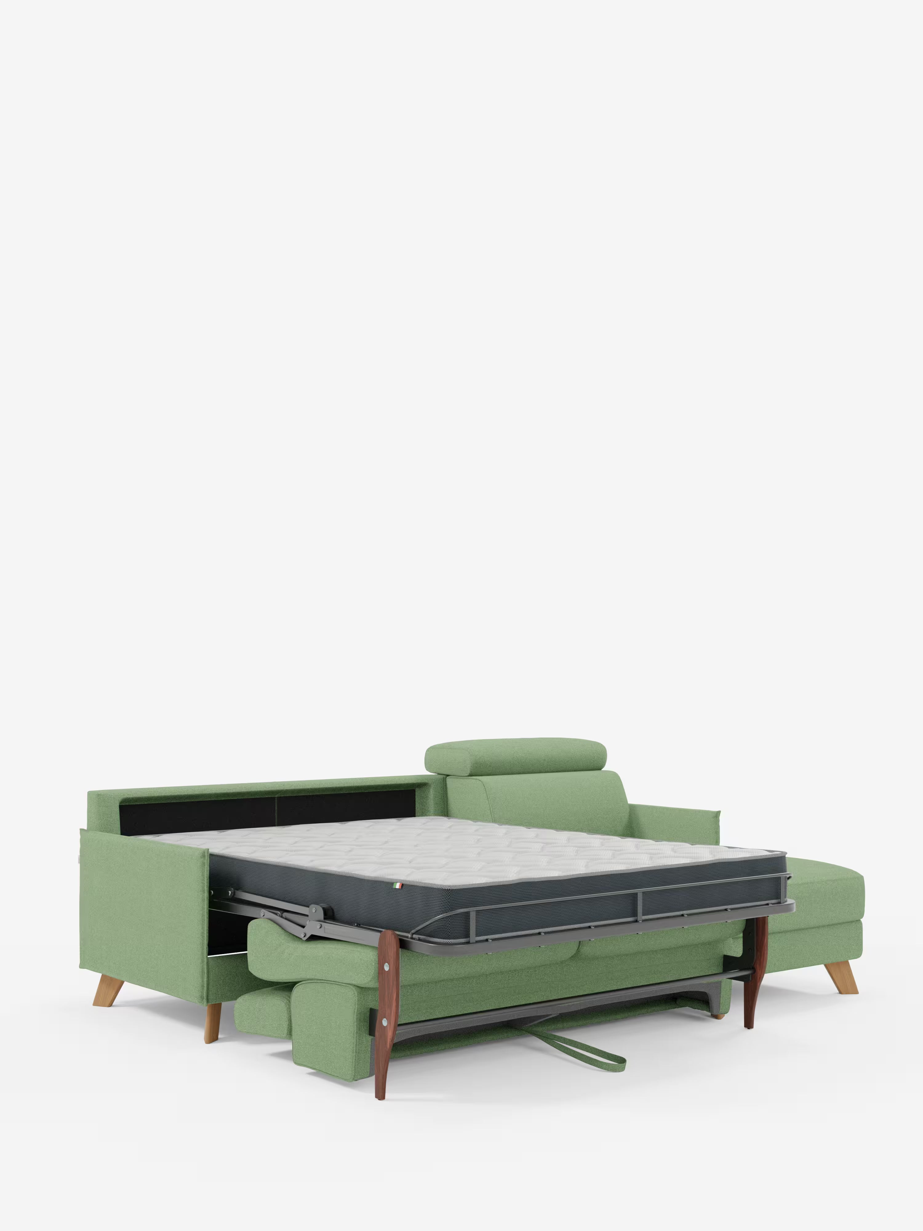 Sole Canapé d'angle convertible avec chaise longue avec coffre et têtières inclinables - tissu détachable T23