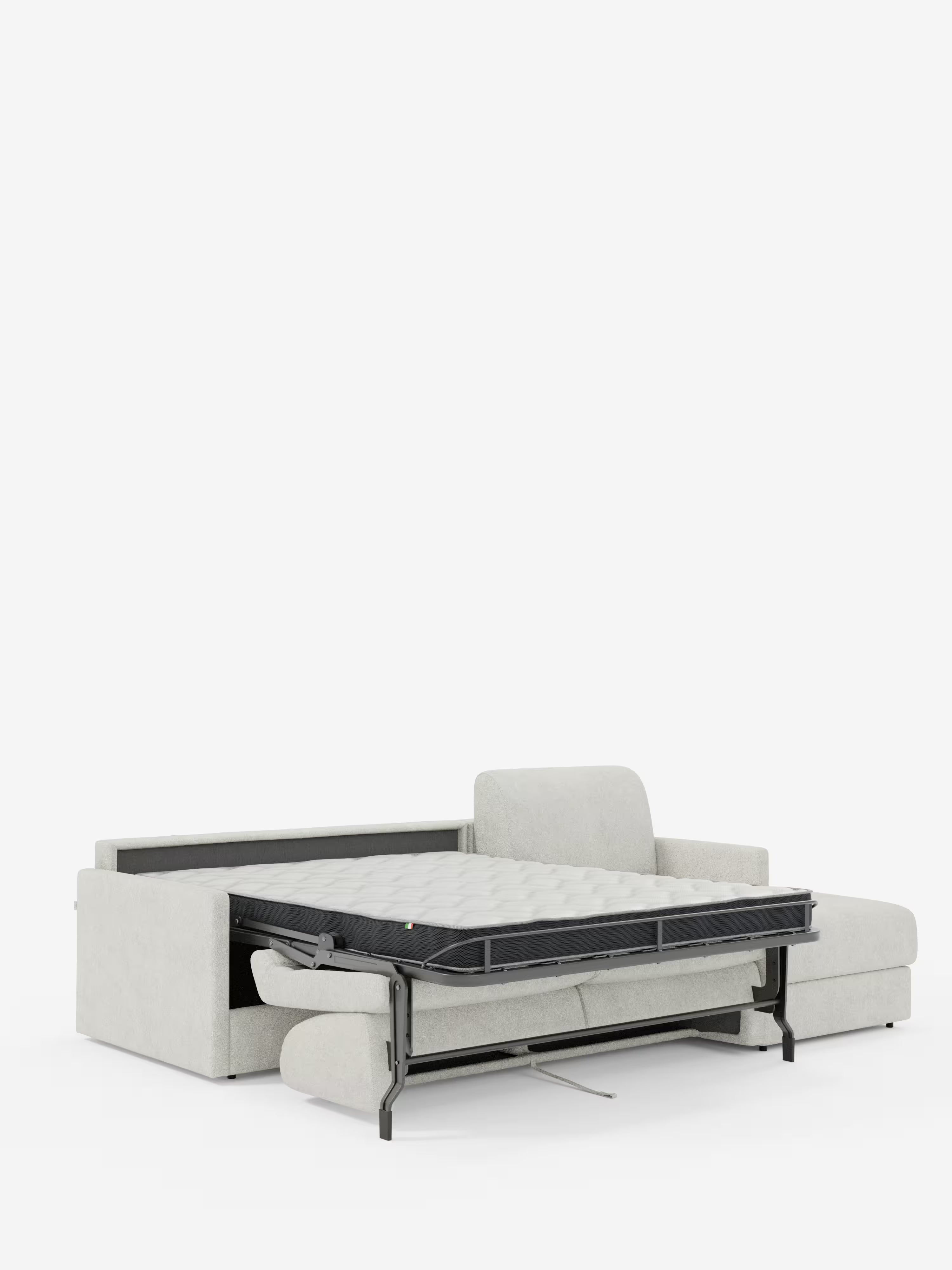 Tommy Divano Letto con penisola contenitore - design minimal e sfoderabile in tessuto smacchiabile simil cotone T33