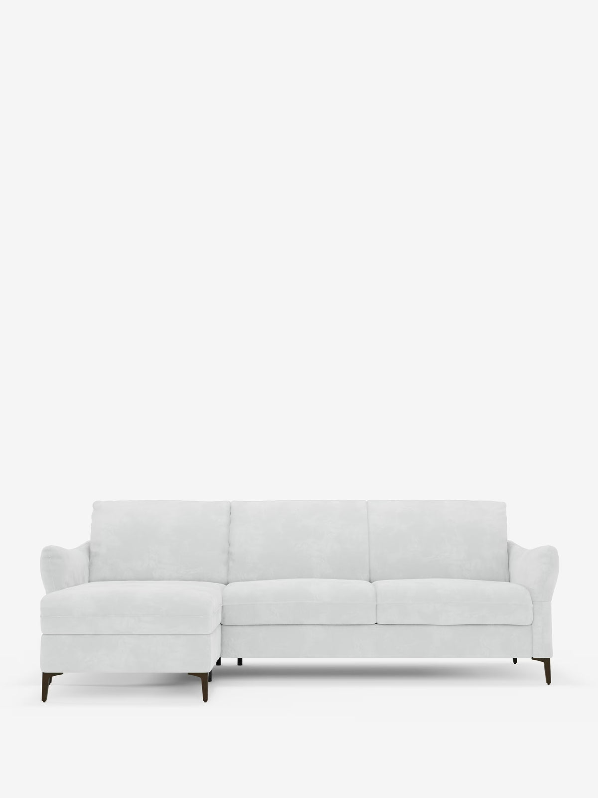 Dalia canapé-lit avec méridienne coffre de rangement et matelas de 18 cm de hauteur - pieds hauts et tissu anti-taches T30