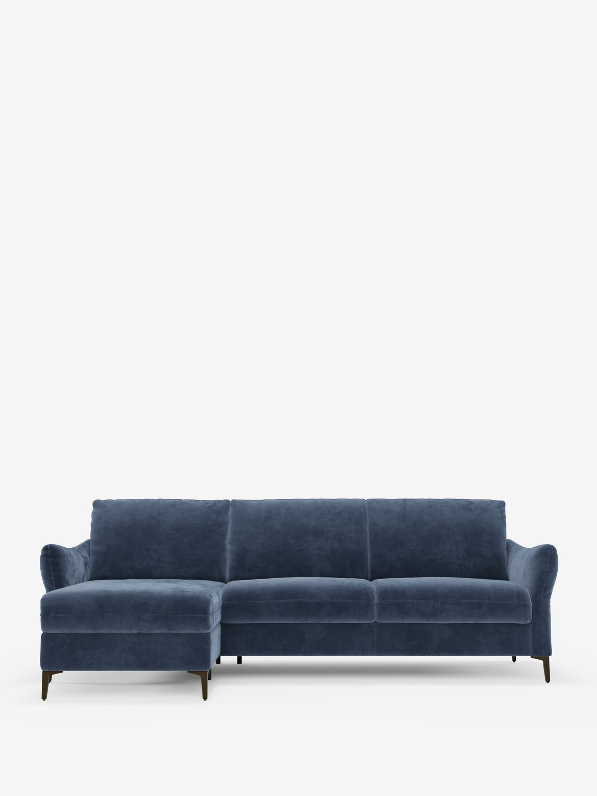 Dalia canapé-lit avec méridienne coffre de rangement et matelas de 18 cm de hauteur - pieds hauts et tissu anti-taches T30