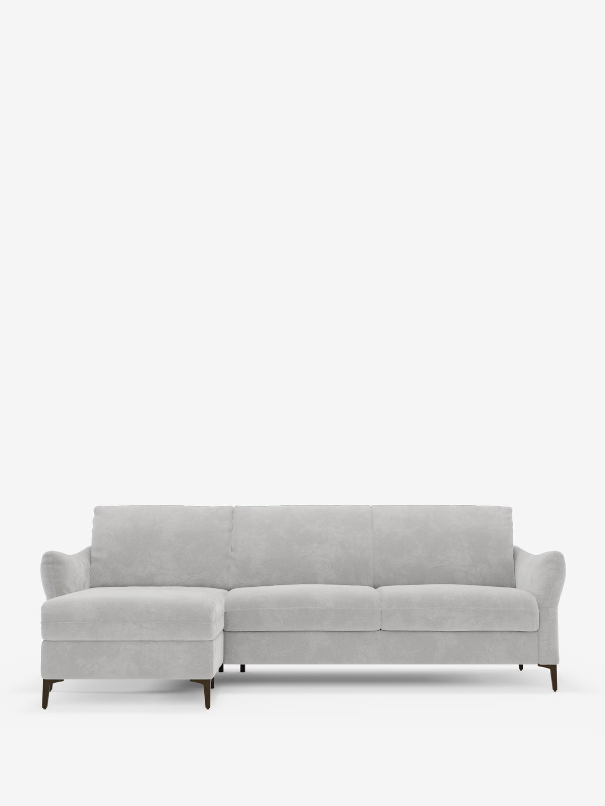 Dalia canapé-lit avec méridienne coffre de rangement et matelas de 18 cm de hauteur - pieds hauts et tissu anti-taches T30