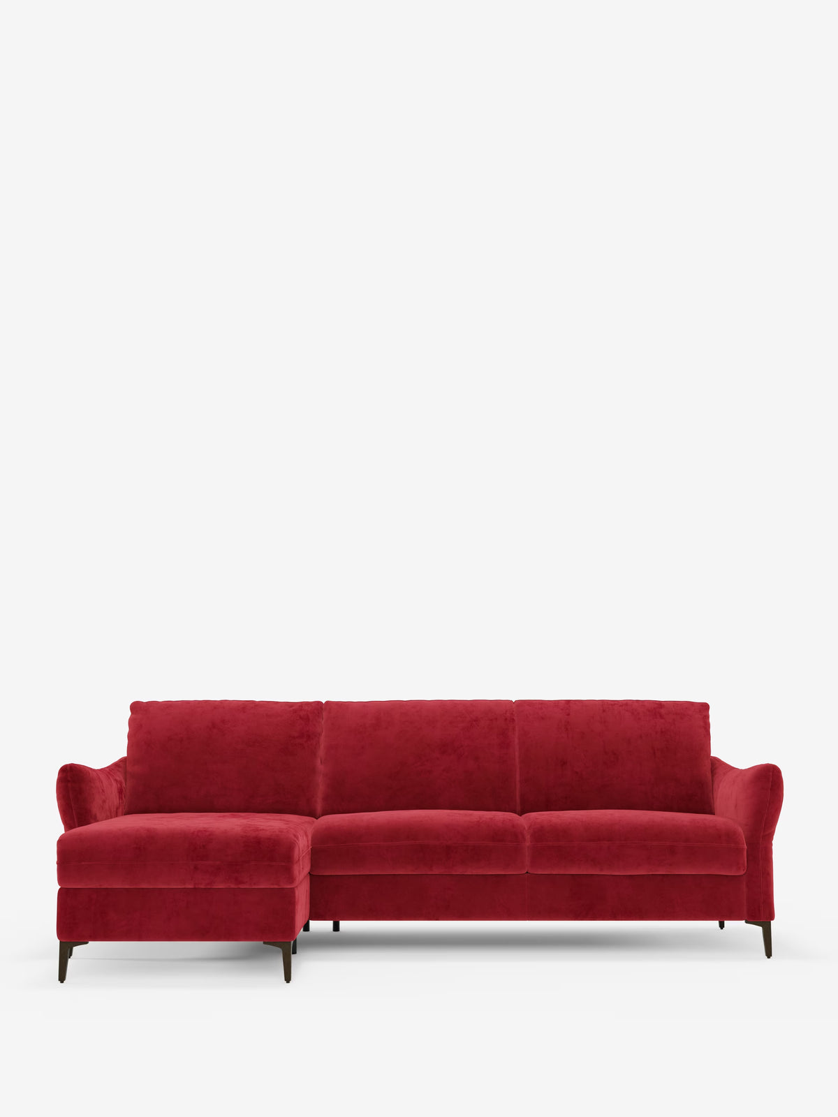 Dalia canapé-lit avec méridienne coffre de rangement et matelas de 18 cm de hauteur - pieds hauts et tissu anti-taches T30