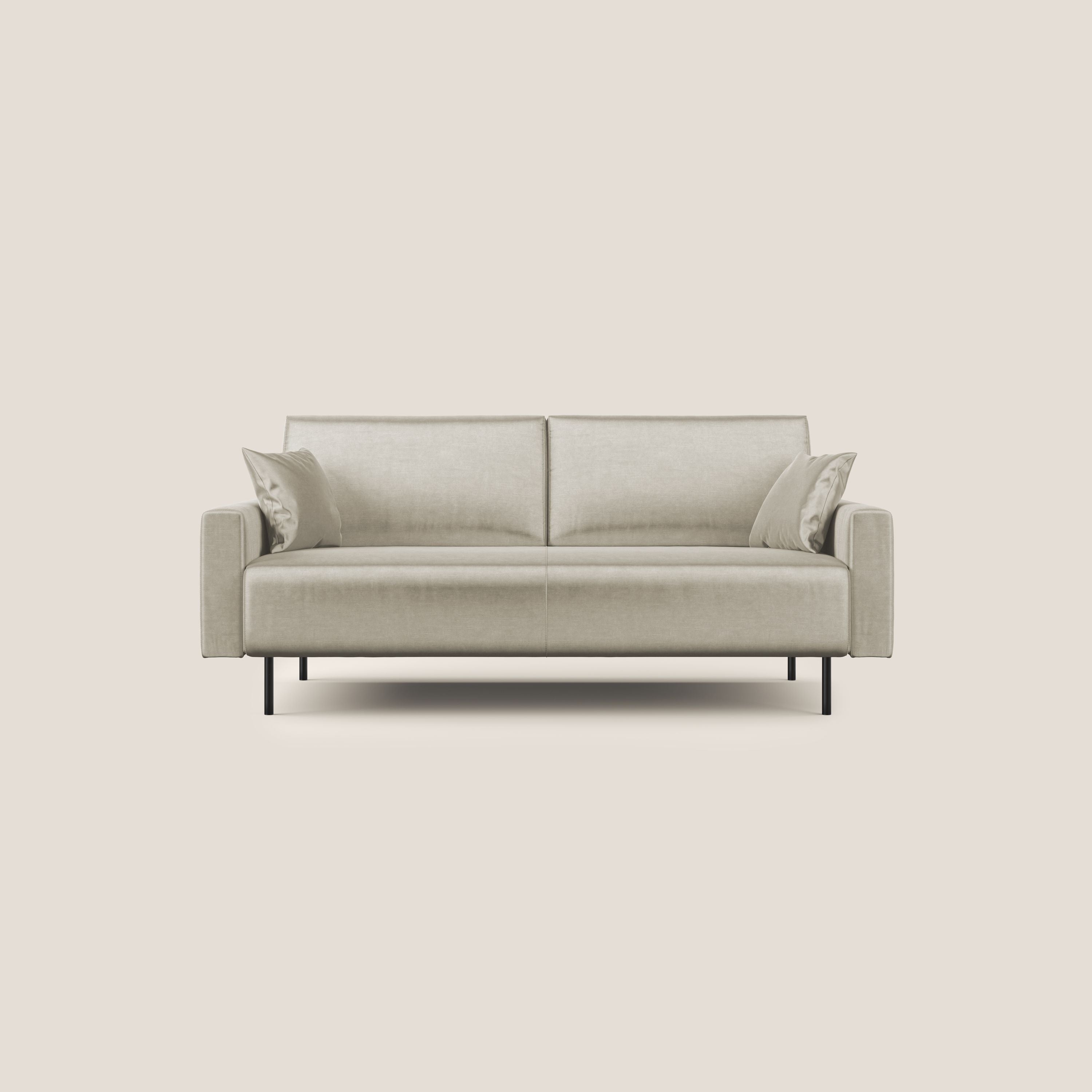 Arthur divano moderno in velluto morbido impermeabile T01 panna - divani.store