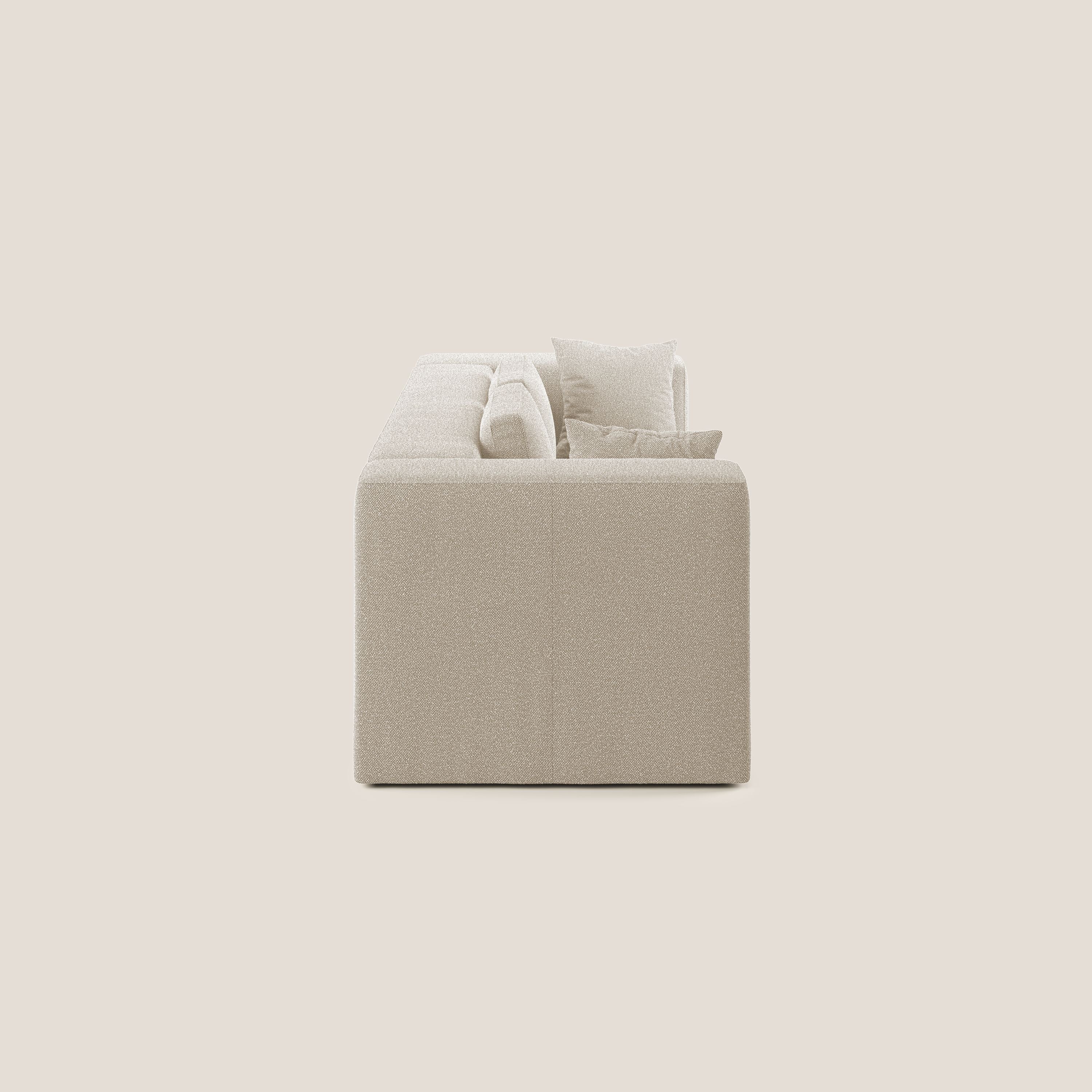 Nettuno divano moderno componibile in morbido tessuto bouclè T07 bianco - divani.store