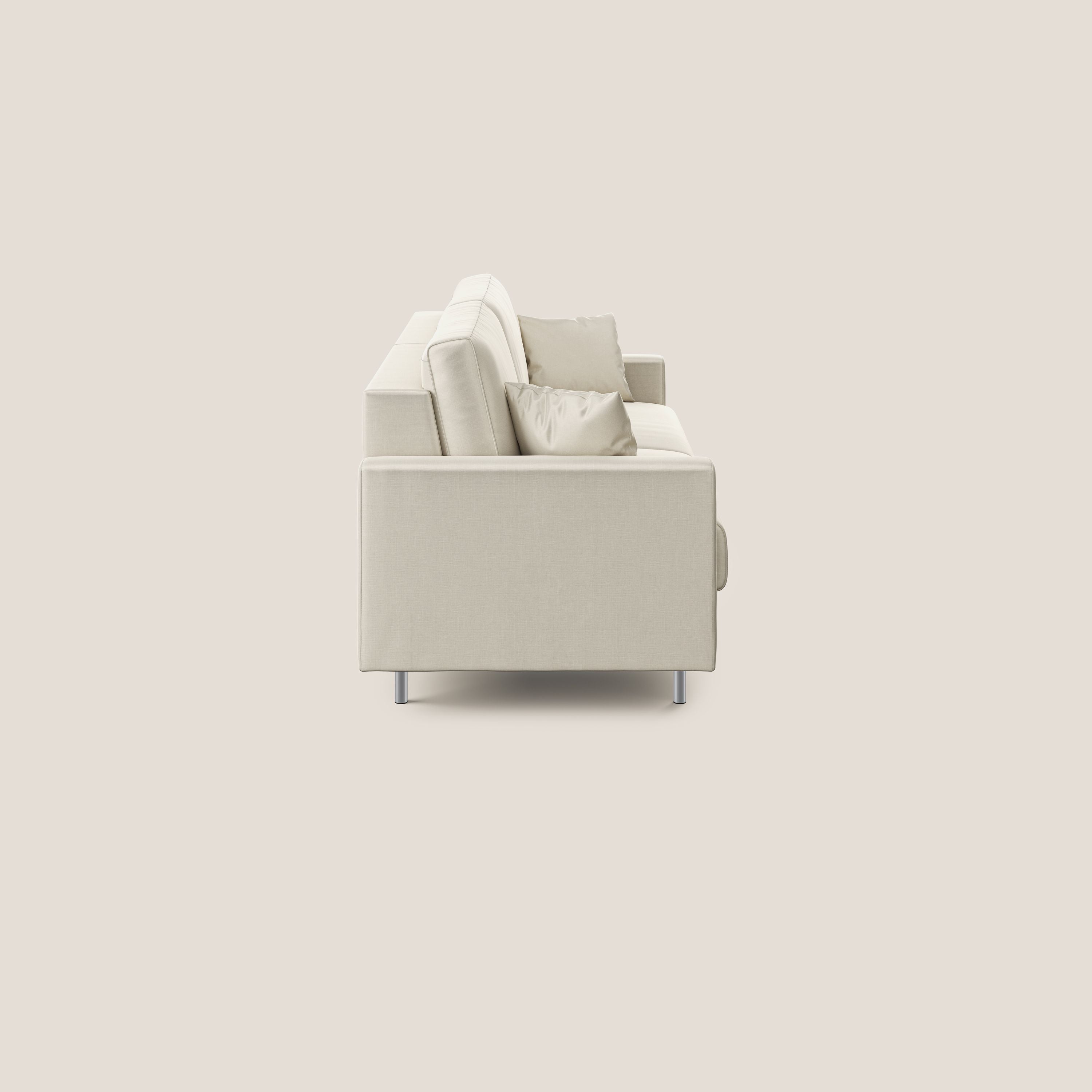 Andromeda divano letto matrimoniale in velluto morbido impermeabile T01 panna - divani.store