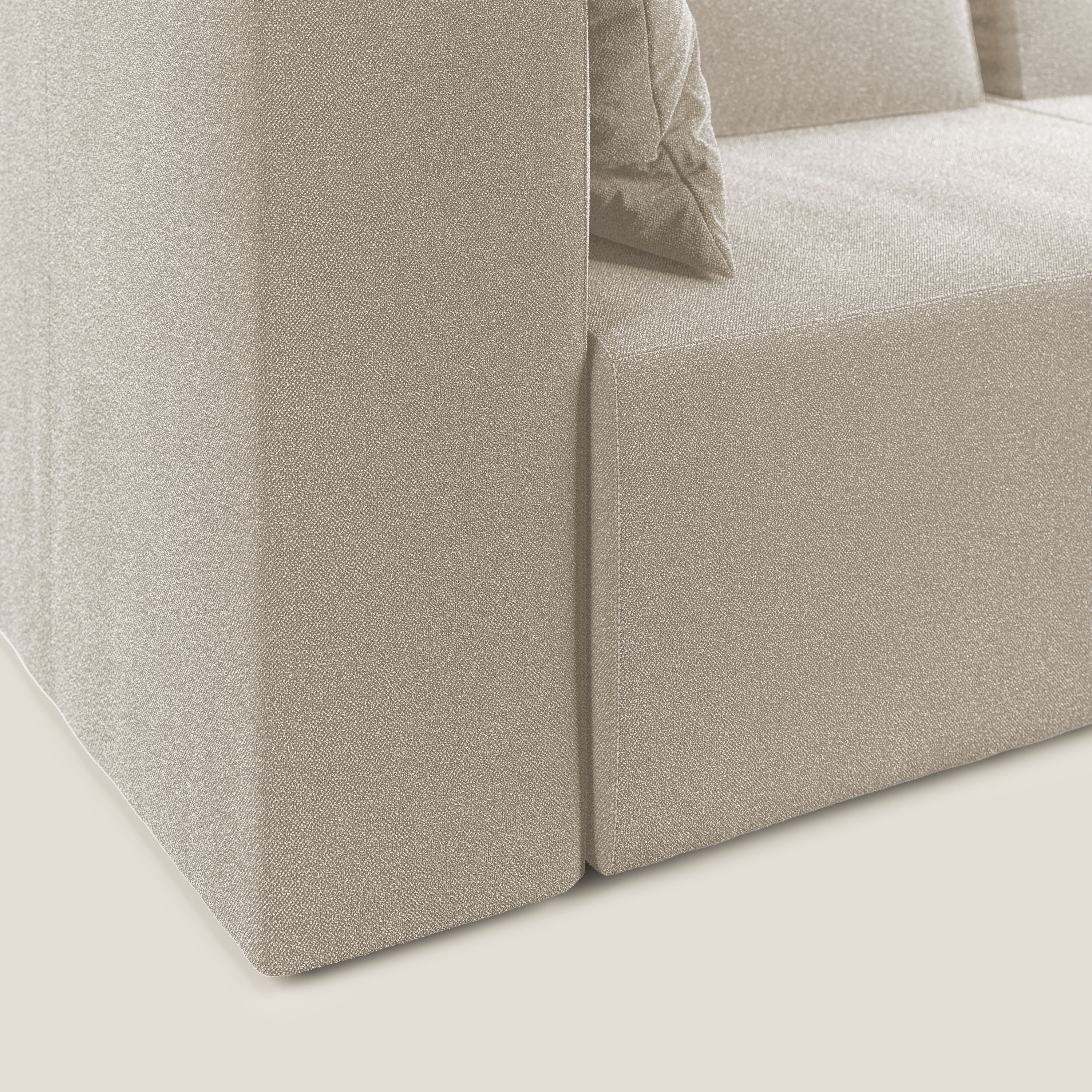 Nettuno divano moderno componibile in morbido tessuto bouclè T07 bianco - divani.store