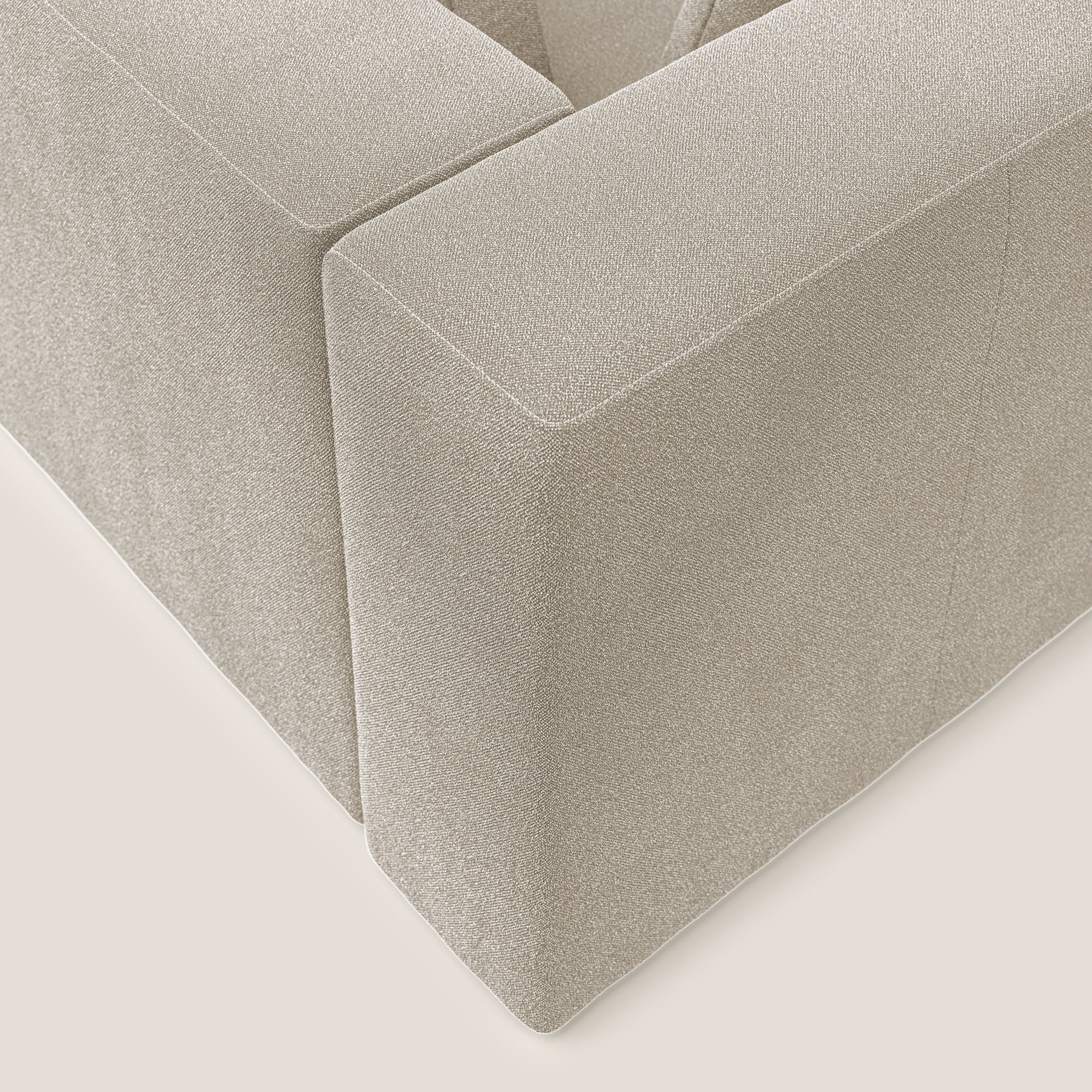 Nettuno divano moderno componibile in morbido tessuto bouclè T07 bianco - divani.store