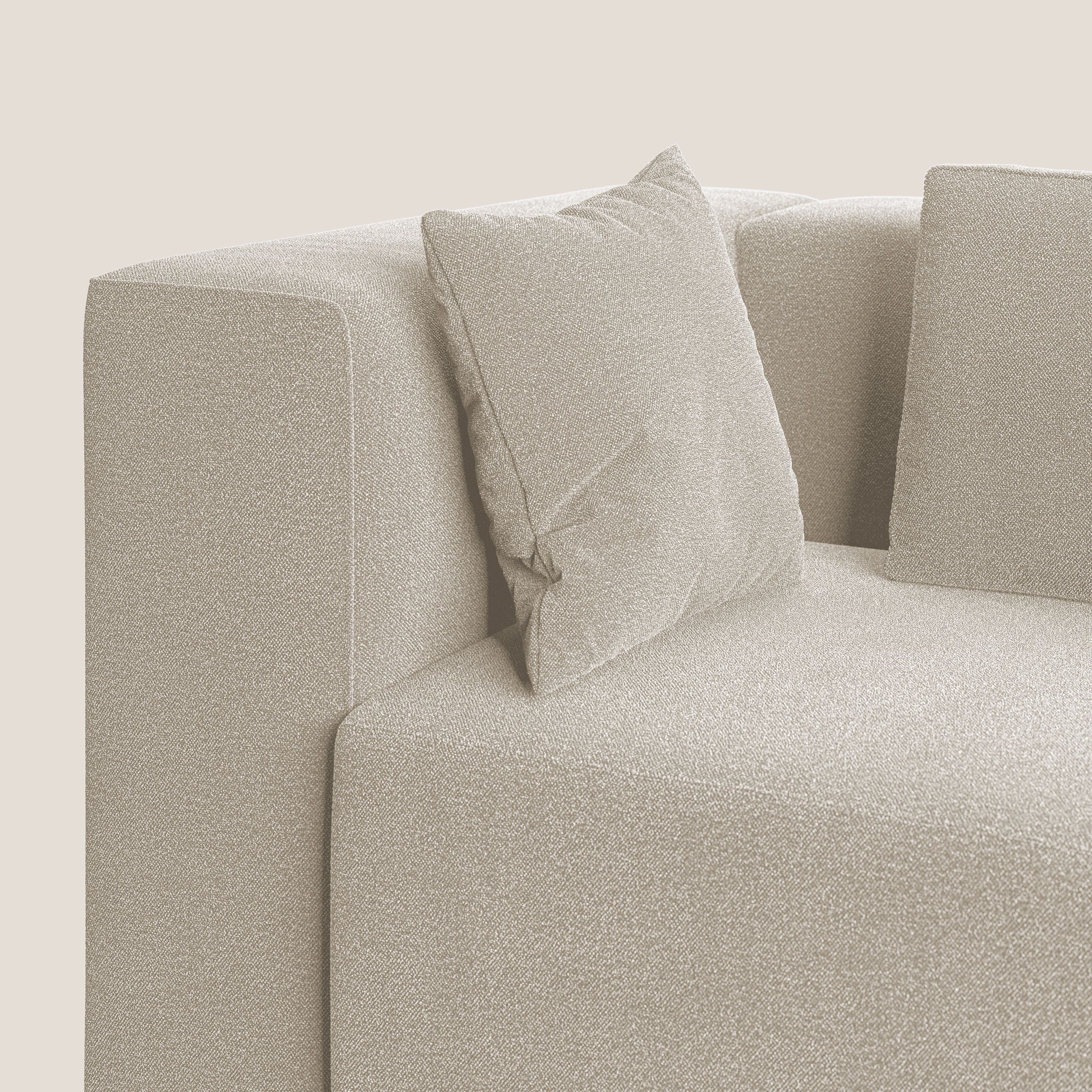 Nettuno divano moderno componibile in morbido tessuto bouclè T07 bianco - divani.store