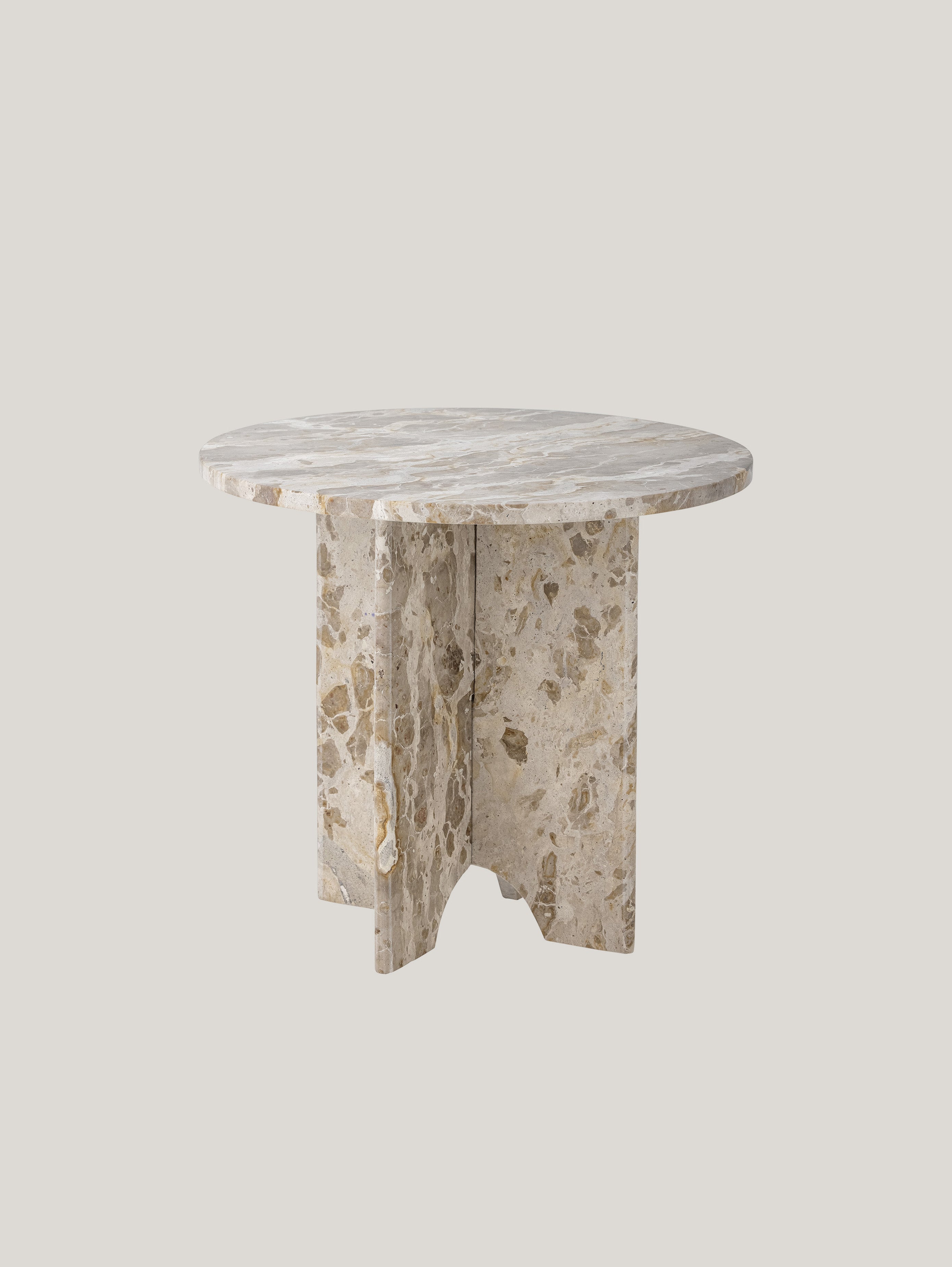 Jasmia tavolino in marmo marrone rotondo - divani.store