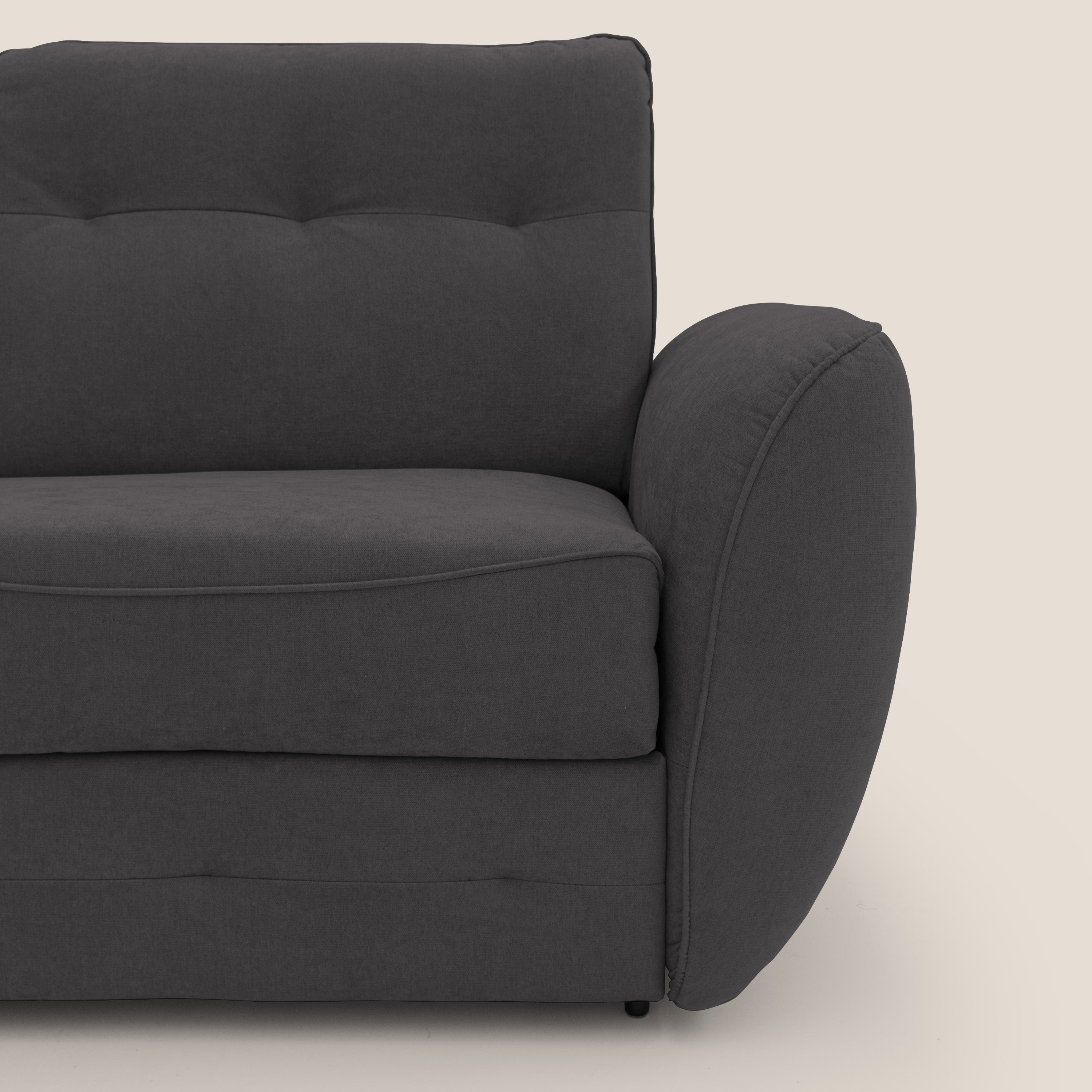 Zeus Divano letto scandinavo con schienale alto in tessuto impermeabile T02 nero - divani.store