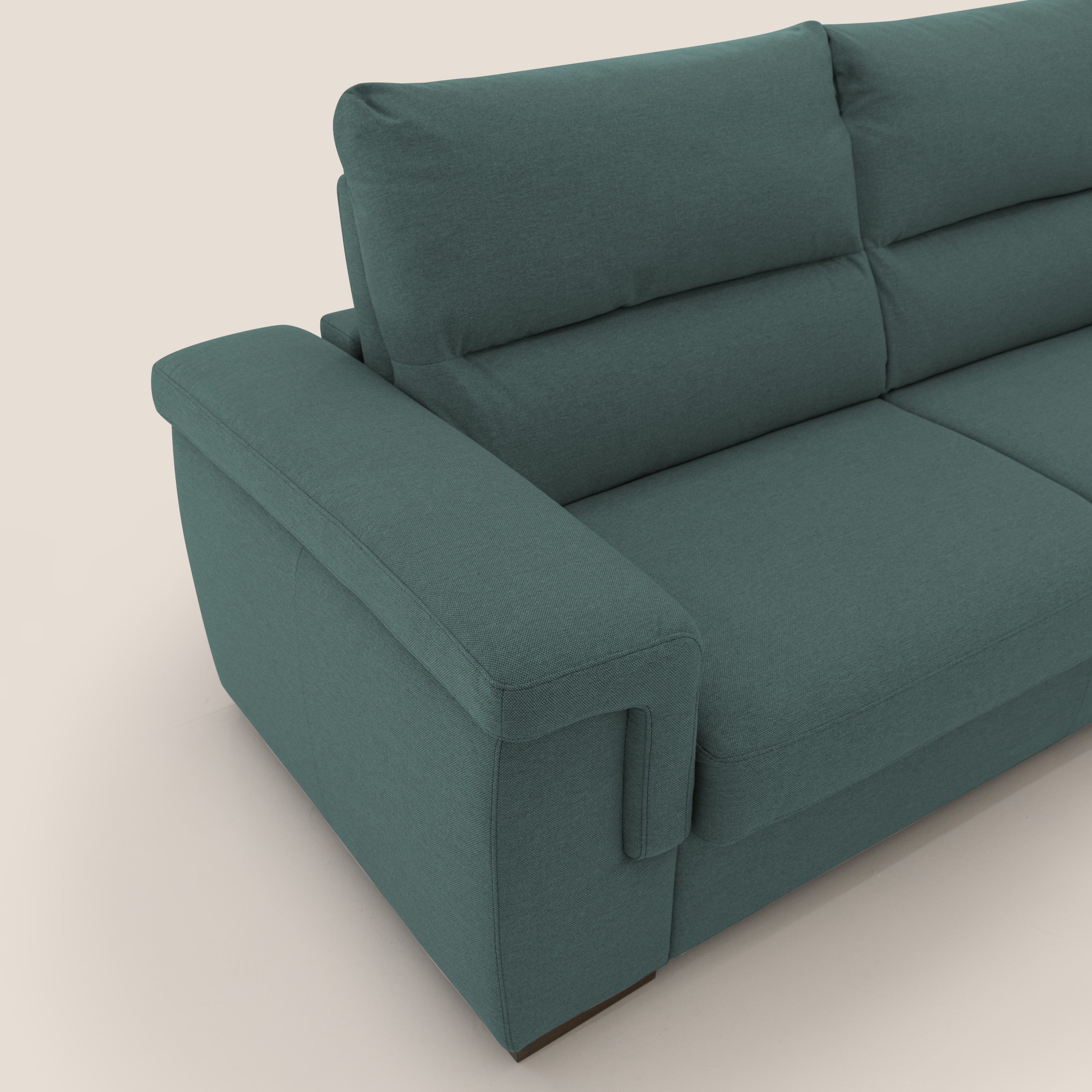 Magnolia divano letto con materasso alto 18 cm morbido schienale alto in tessuto smacchiabile T05 verde - divani.store