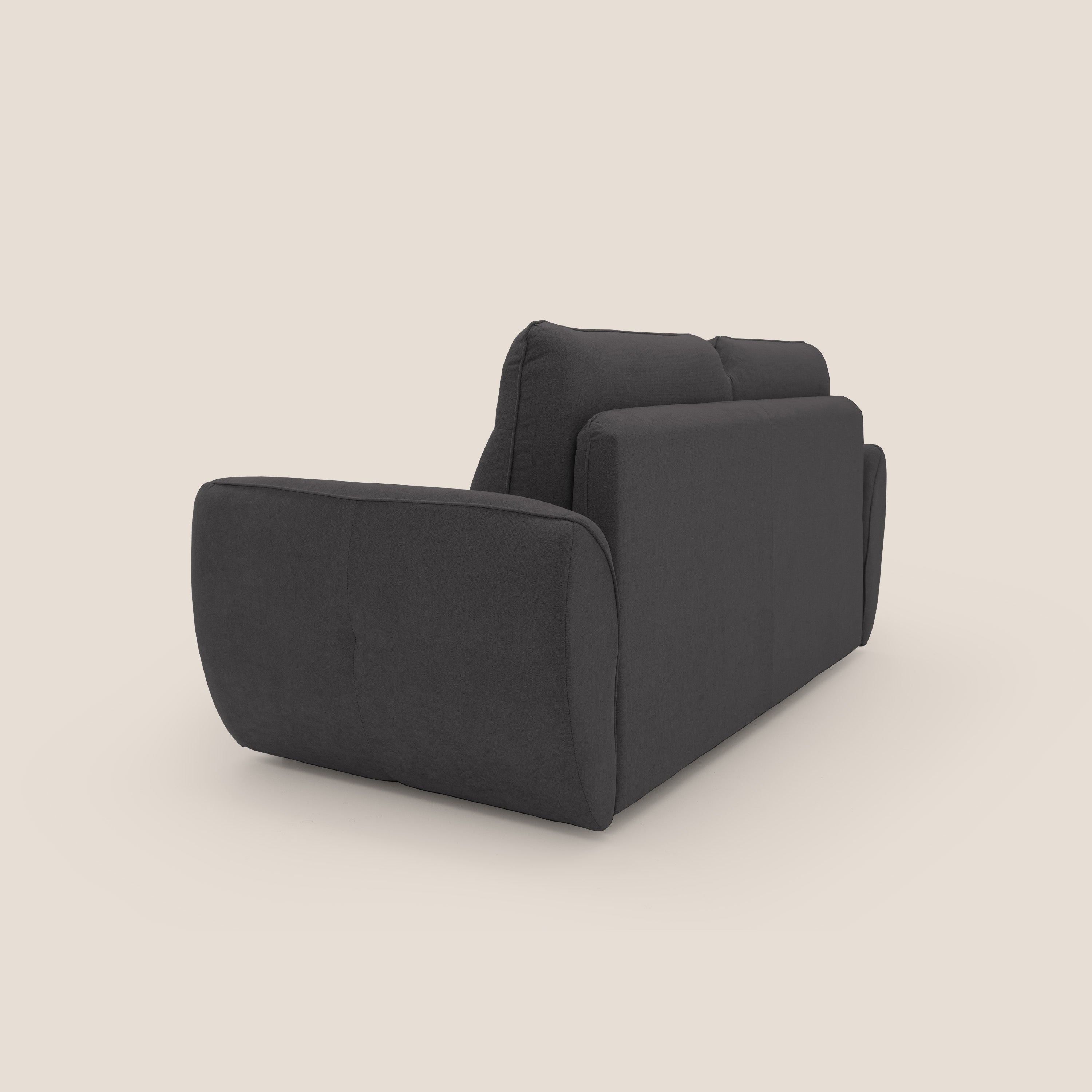 Zeus Divano letto scandinavo con schienale alto in tessuto impermeabile T02 nero - divani.store