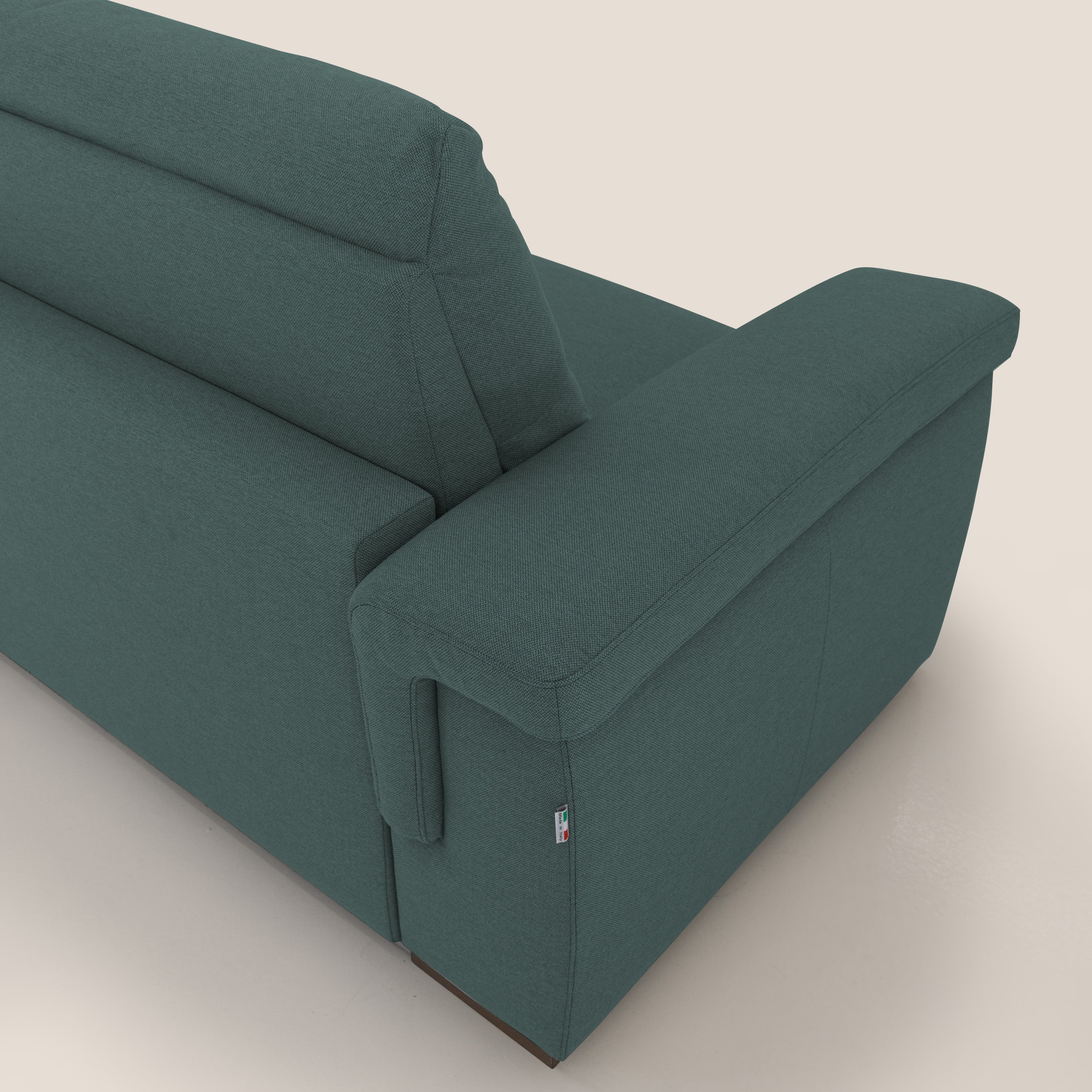Magnolia divano letto con materasso alto 18 cm morbido schienale alto in tessuto smacchiabile T05 verde - divani.store