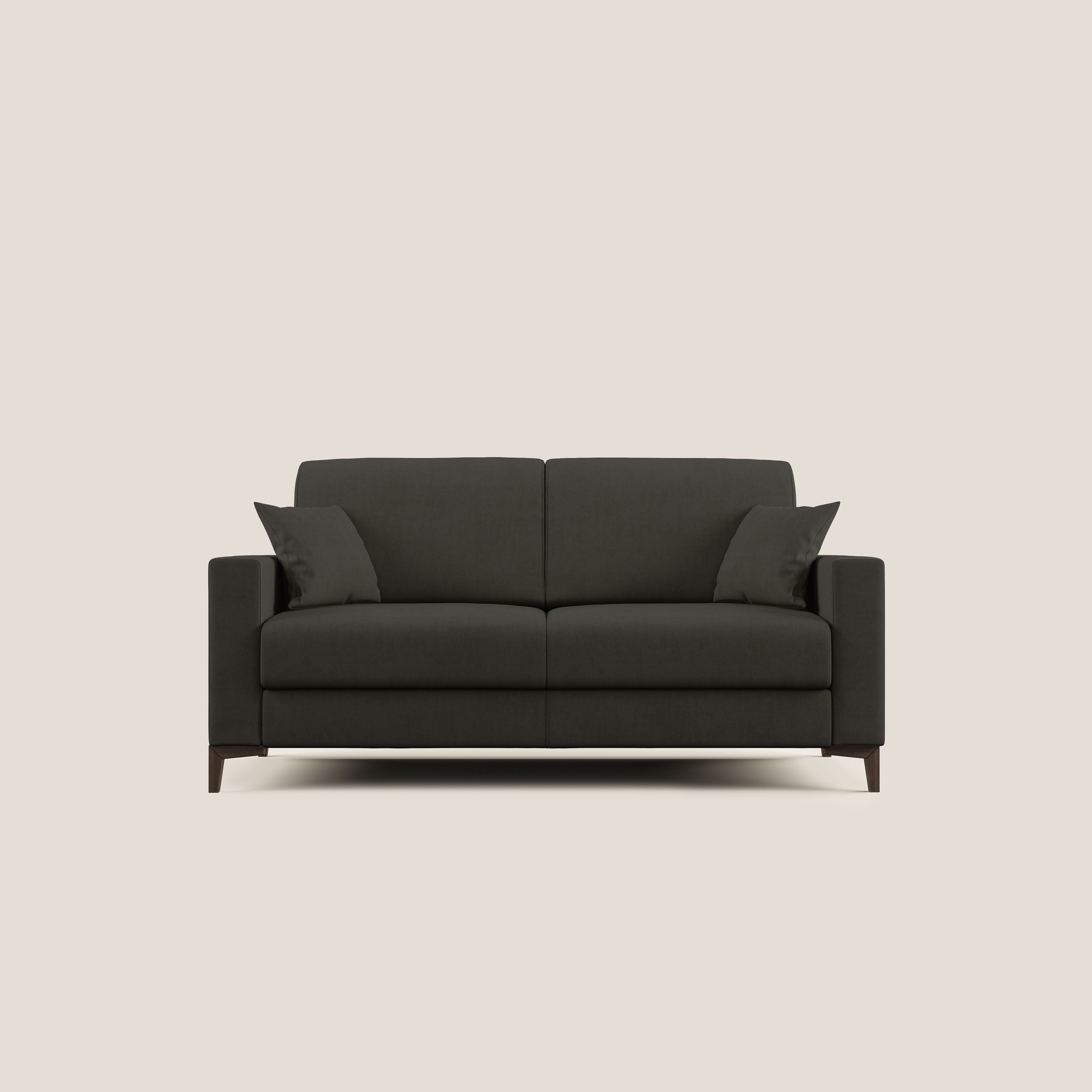 Kafka divano letto matrimoniale in morbido tessuto impermeabile T02 nero - divani.store
