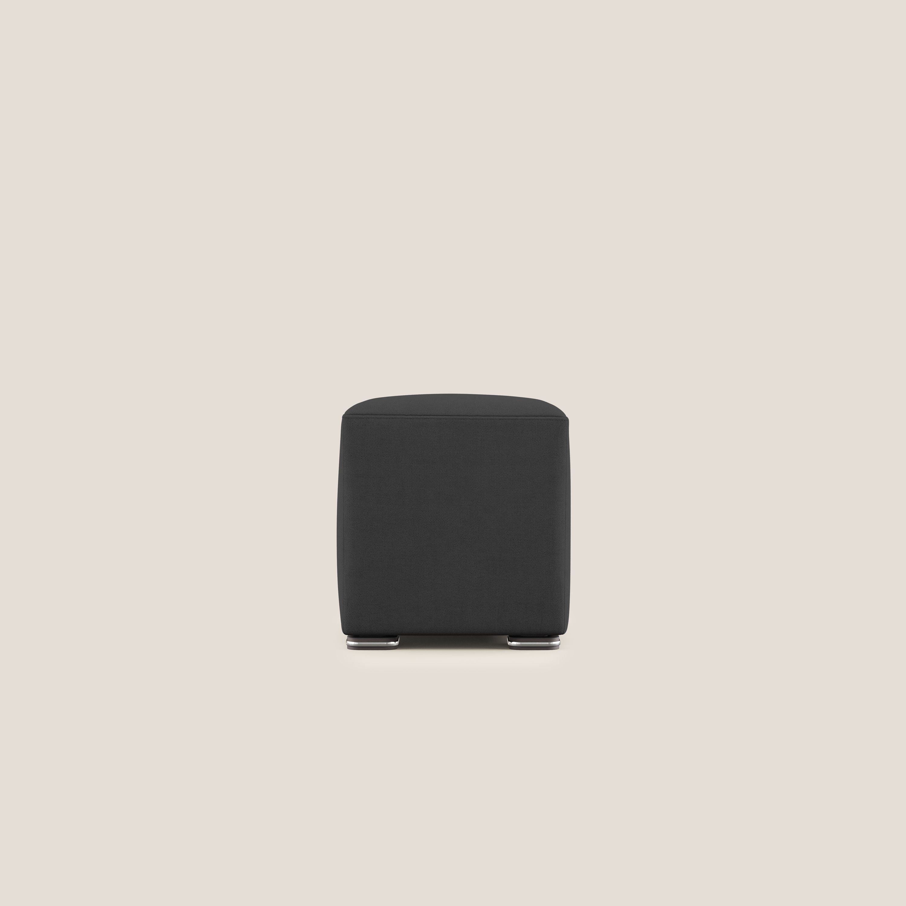 Cube pouf in tessuto morbido impermeabile T02 nero - divani.store