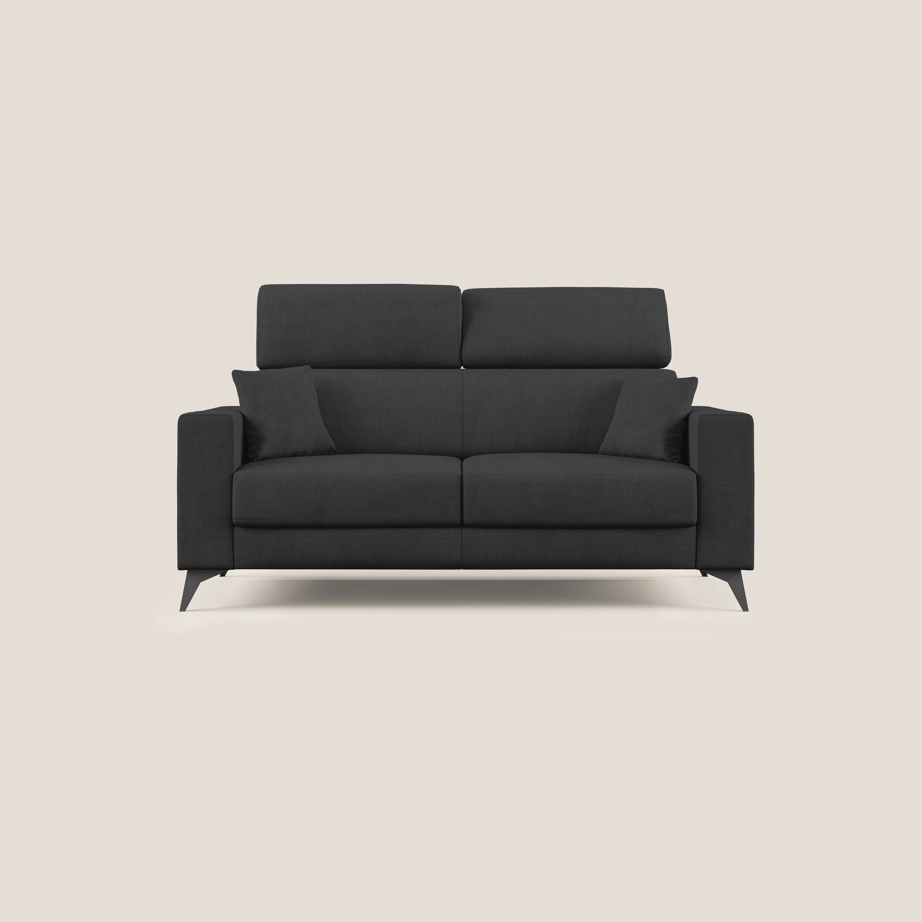 Pegaso divano letto con poggiatesta reclinabili e rivestimento T02 nero - divani.store