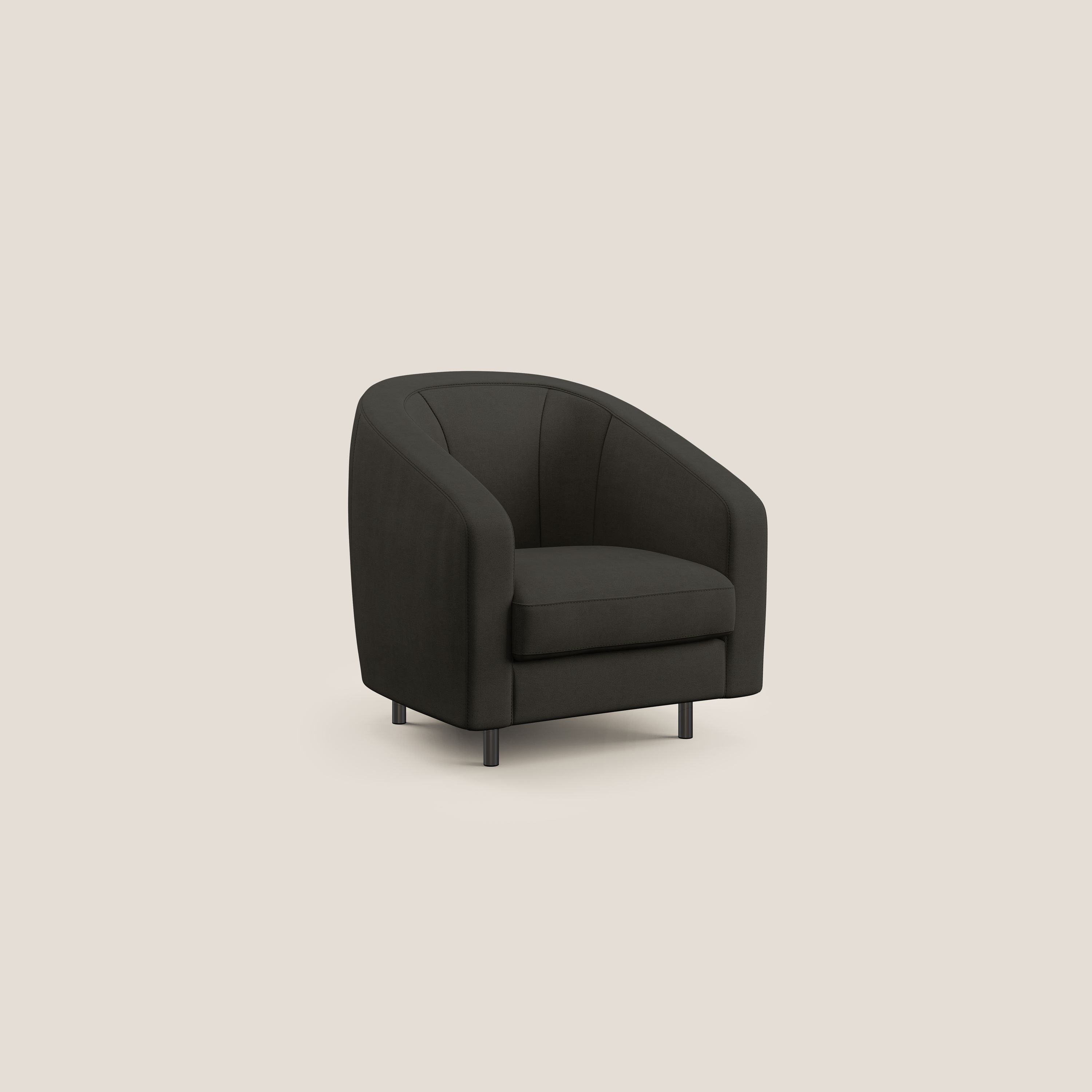 Pandora Poltroncina in tessuto morbido impermeabile T02 nero - divani.store