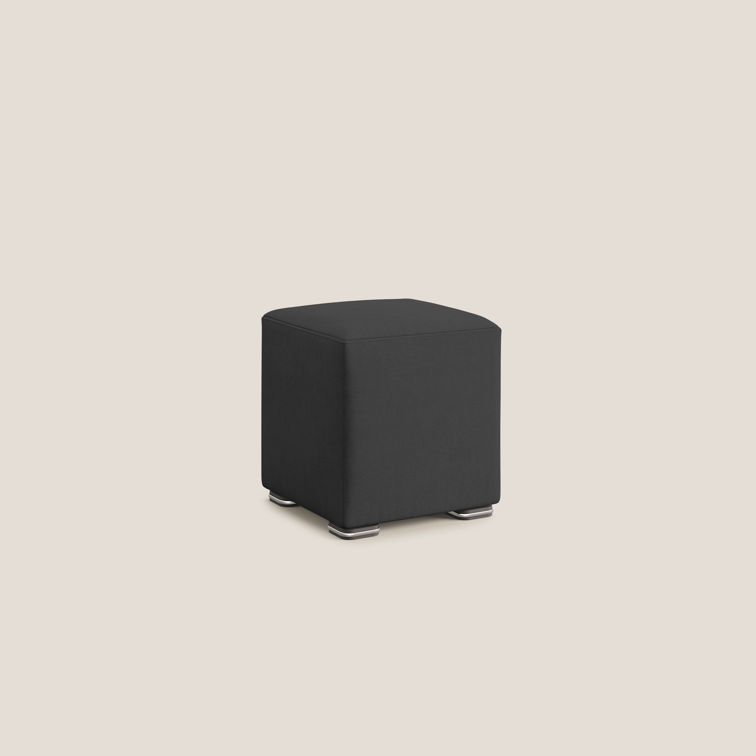 Cube pouf in tessuto morbido impermeabile T02 nero - divani.store