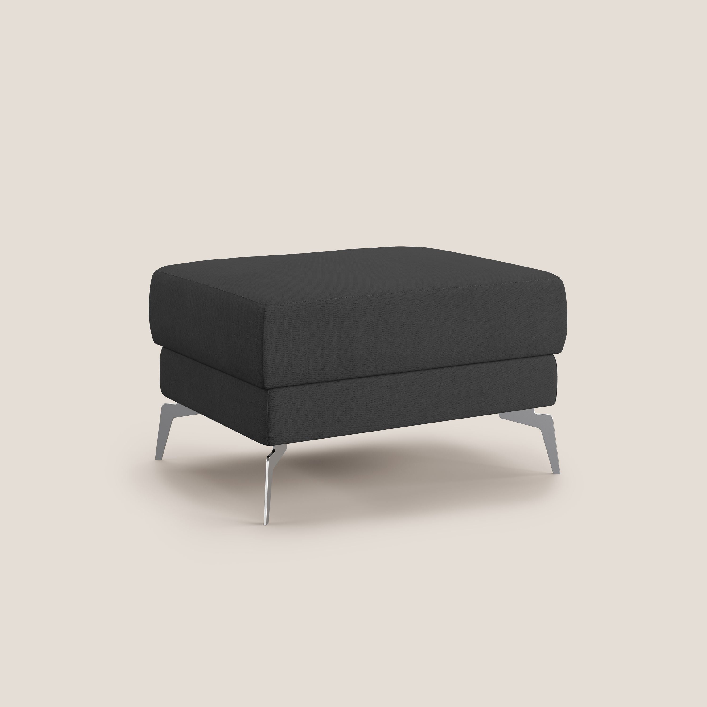 Star Pouf con piedini alti in tessuto impermeabile T02 nero - divani.store