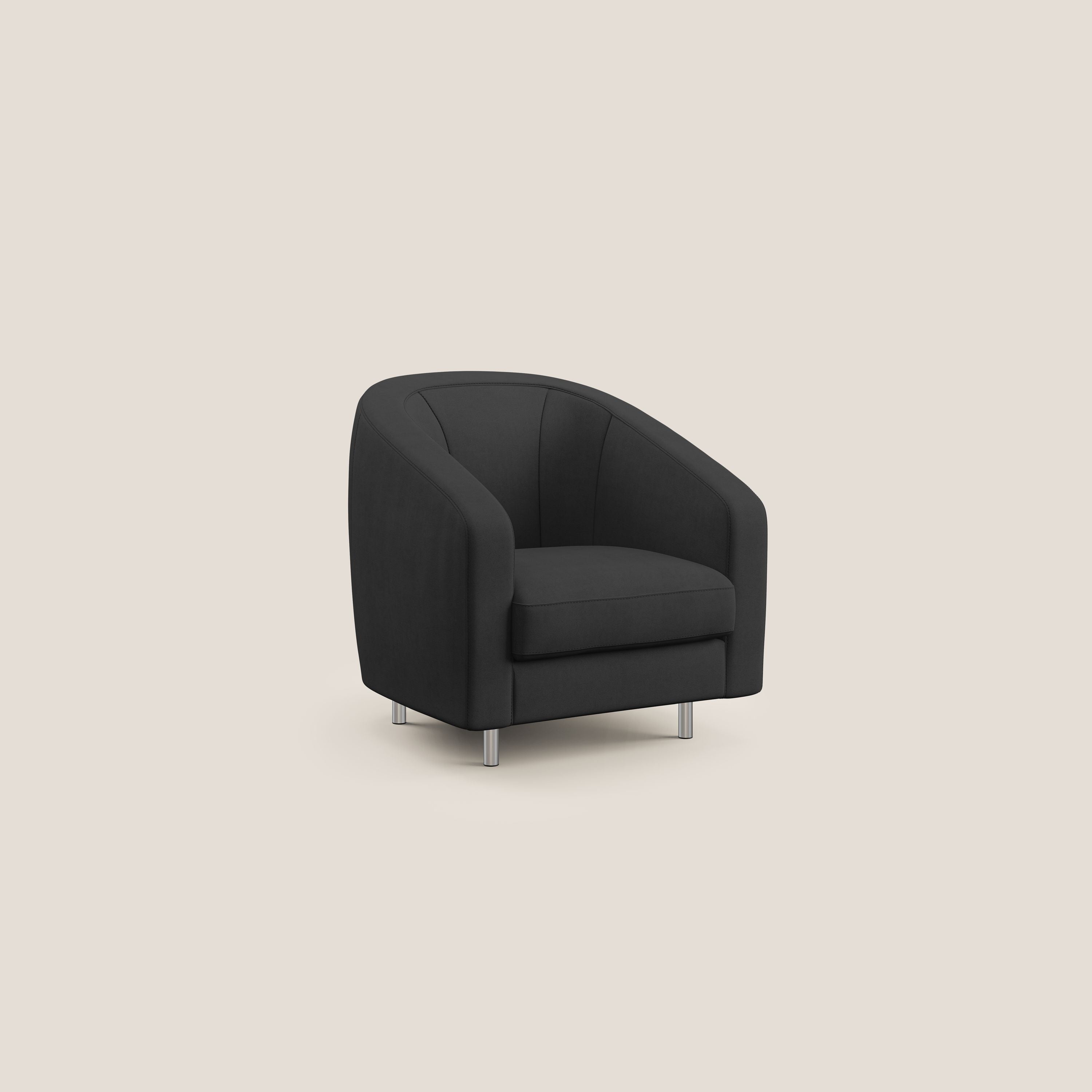Sally Poltroncina in tessuto morbido impermeabile T02 nero - divani.store