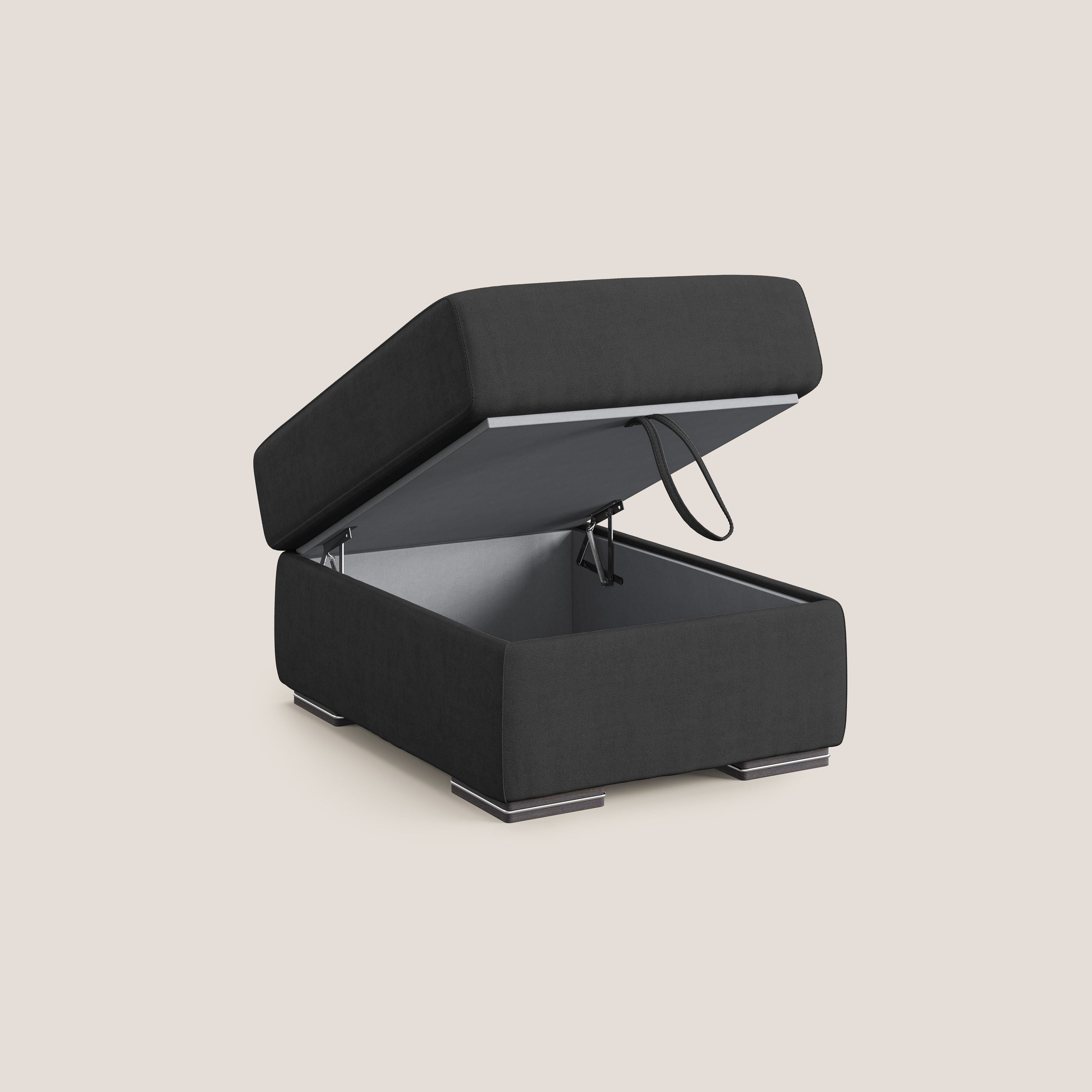 Sun pouf apribile contenitore in tessuto impermeabile T02 nero - divani.store