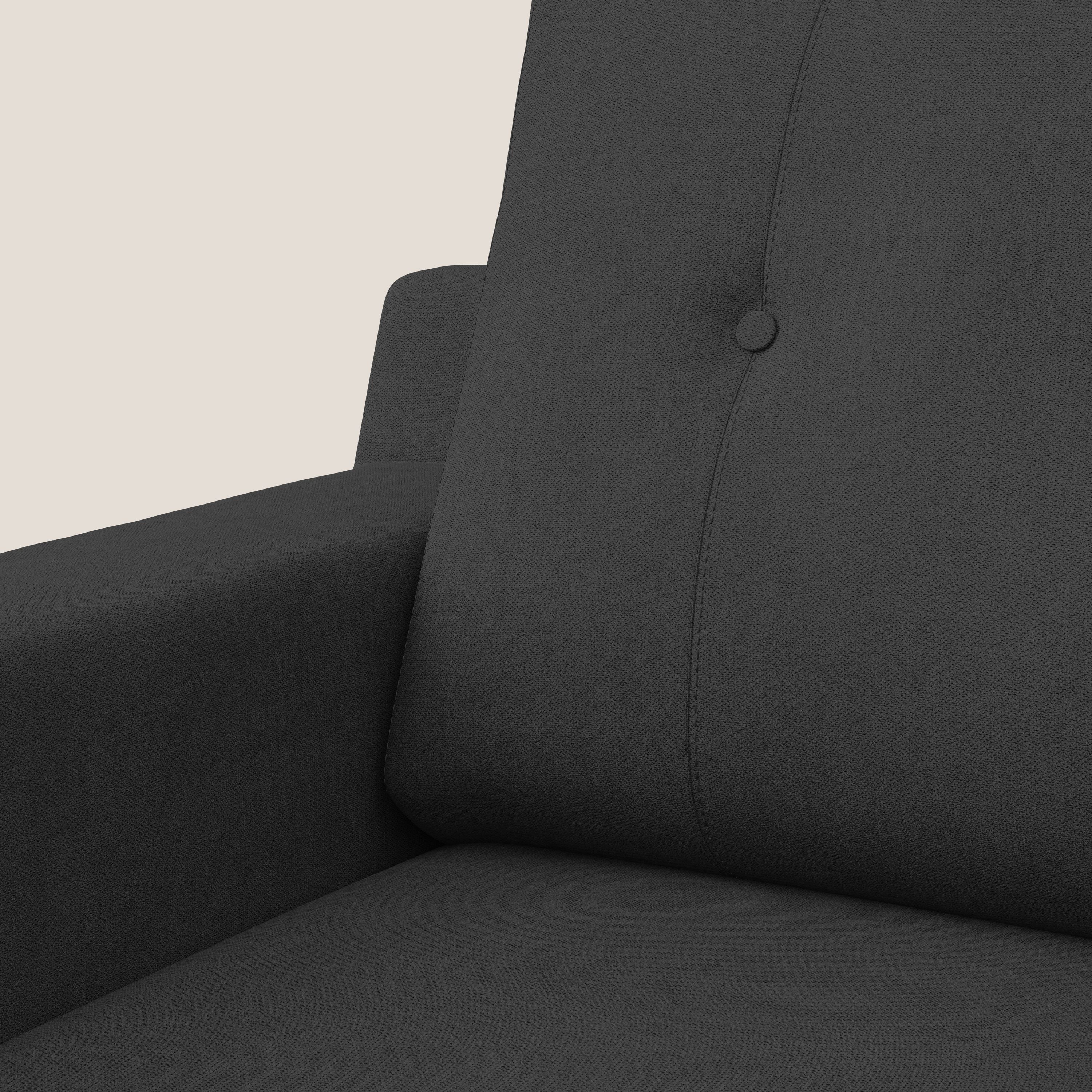 Danish poltroncina in tessuto morbido impermeabile T02 nero - divani.store