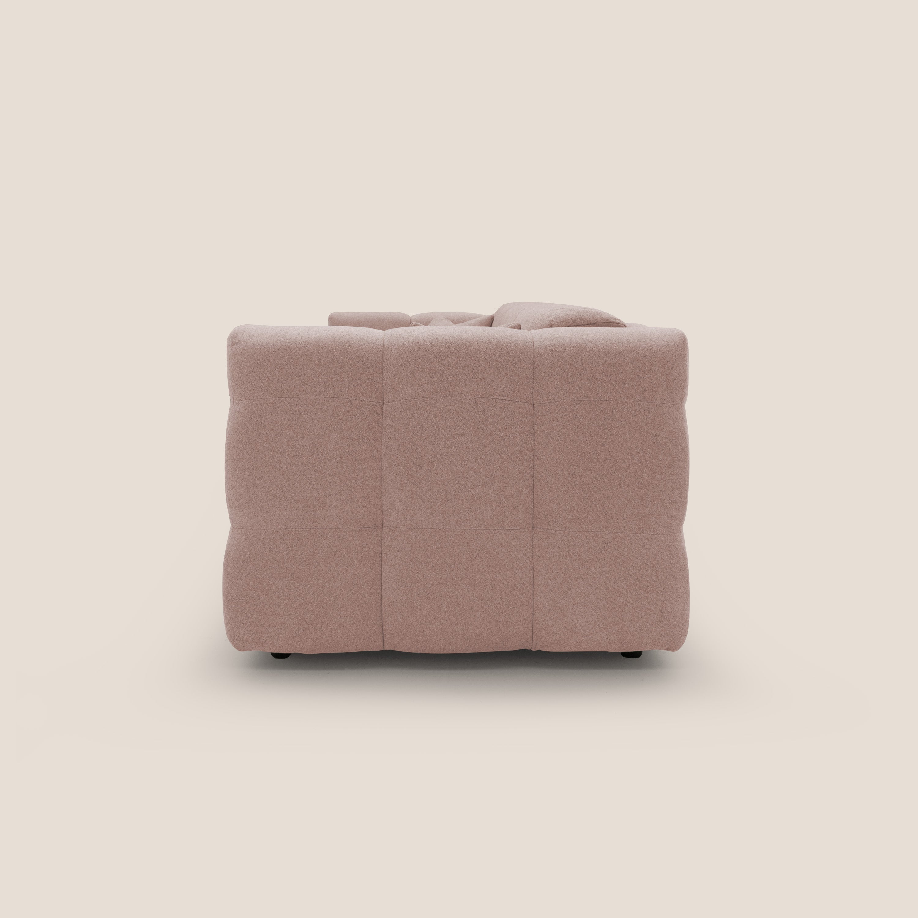 Tender Divano letto matrimoniale dal design innovativo in tessuto bouclet impermeabile T07 rosa - divani.store