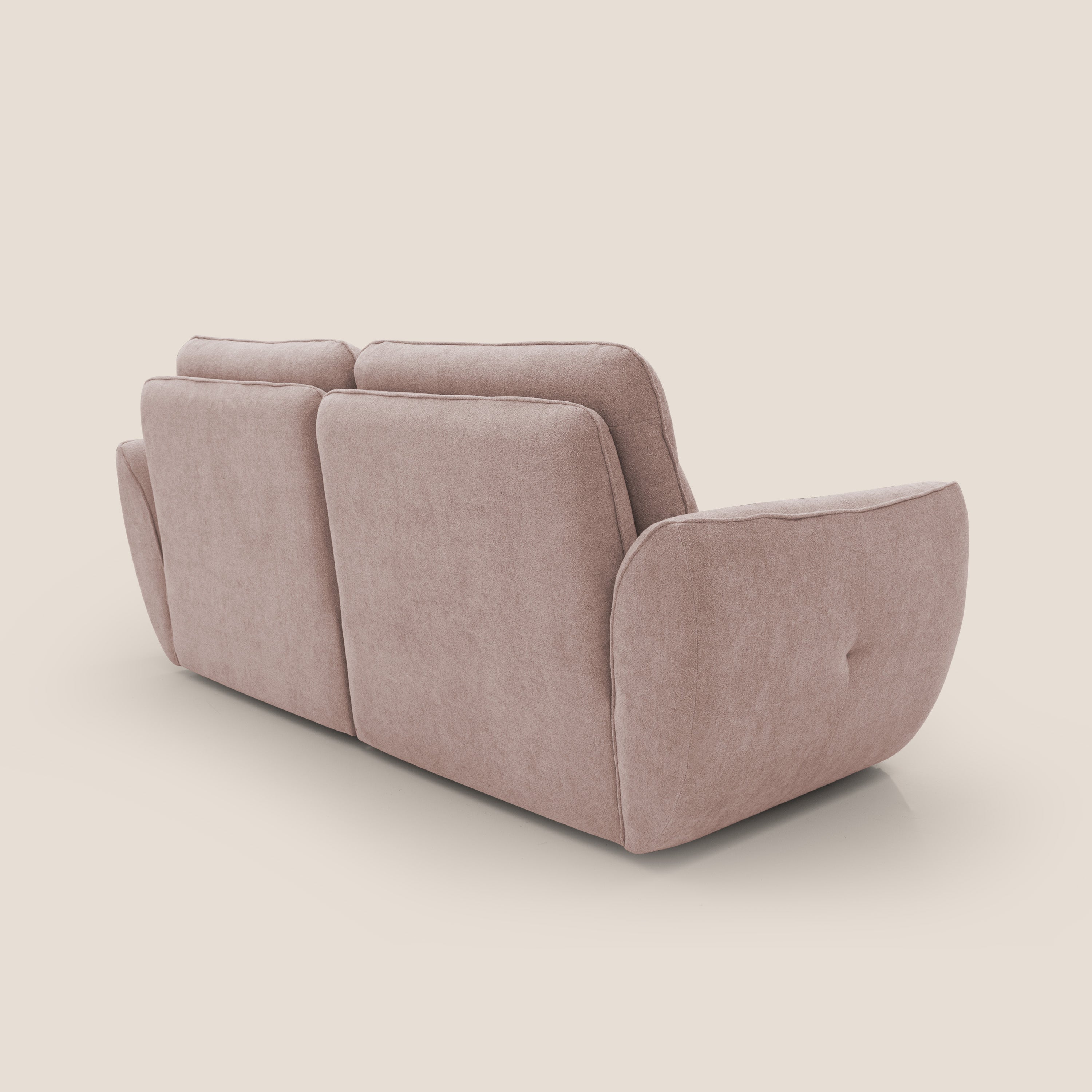 Cerbero divano 2 e 3 posti in morbido bouclé impermeabile T07 rosa - divani.store