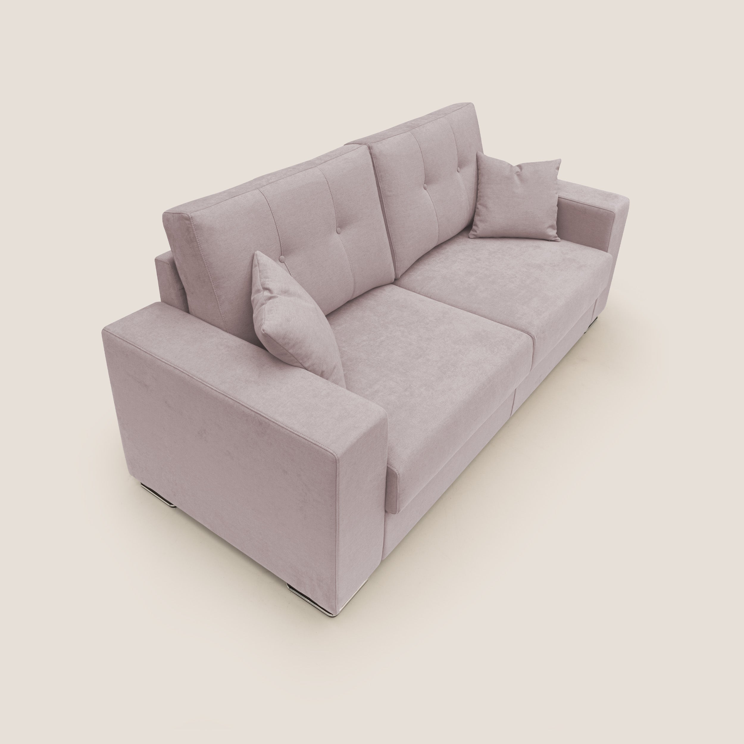 Giove divano in morbido tessuto impermeabile T02 rosa - divani.store