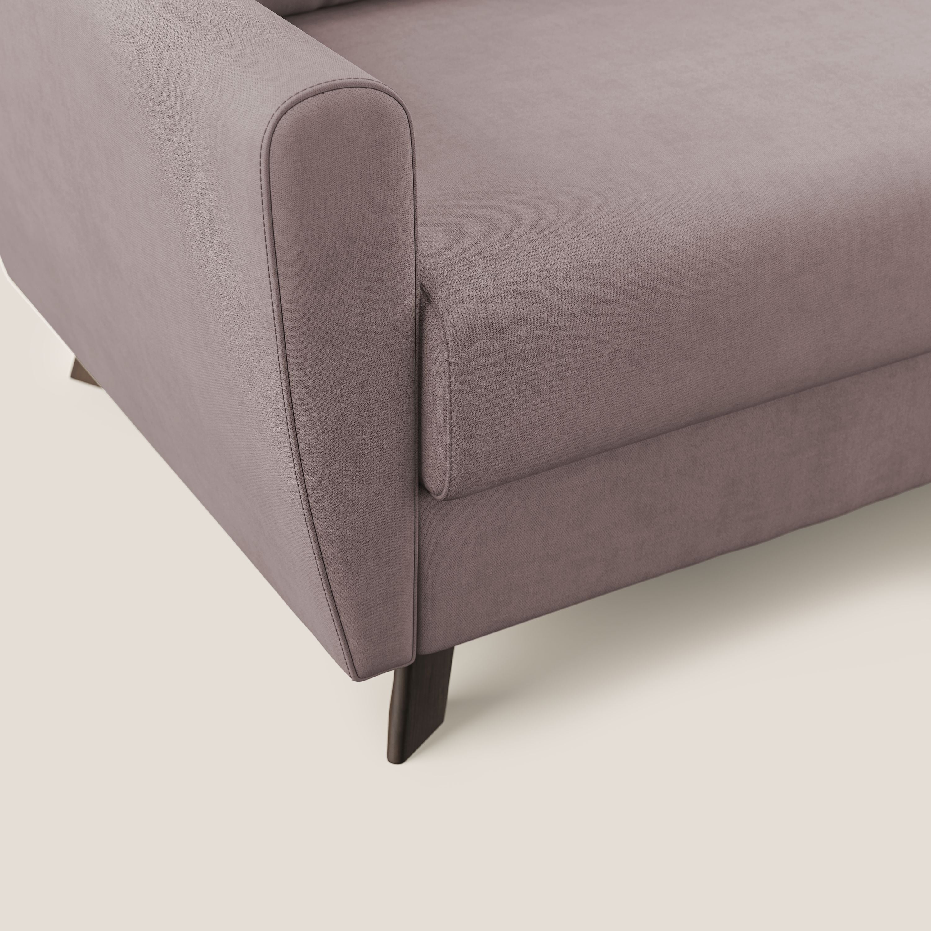 Callisto Divano letto matrimoniale in tessuto morbido impermeabile T02 rosa - divani.store