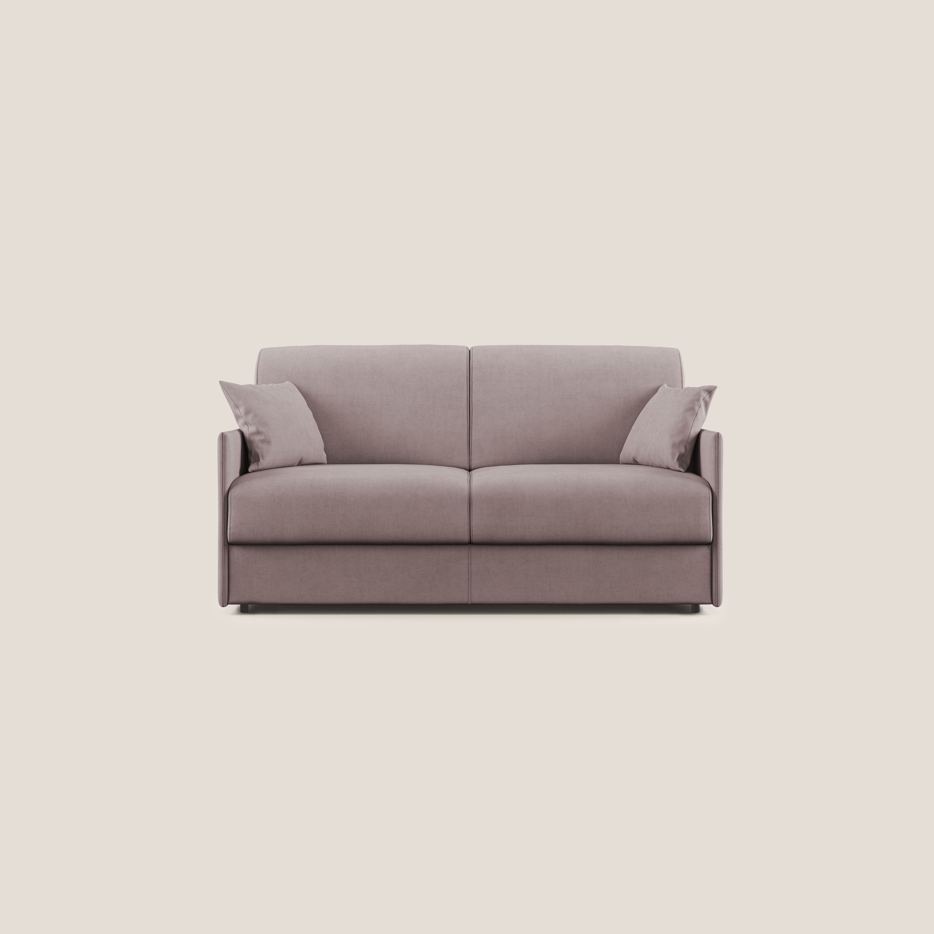 Evans Divano letto in morbido tessuto impermeabile T02 rosa - divani.store
