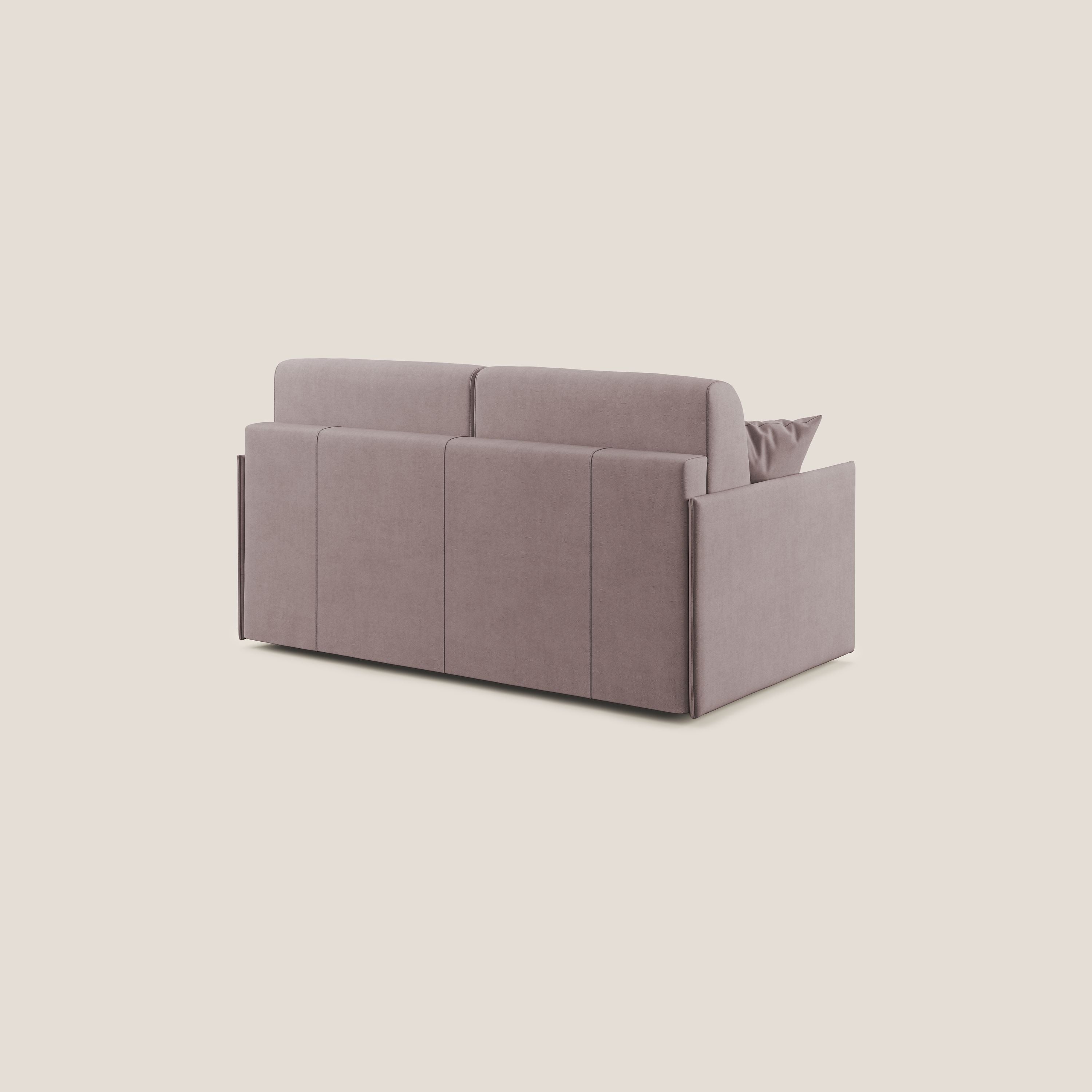 Evans Divano letto in morbido tessuto impermeabile T02 rosa - divani.store