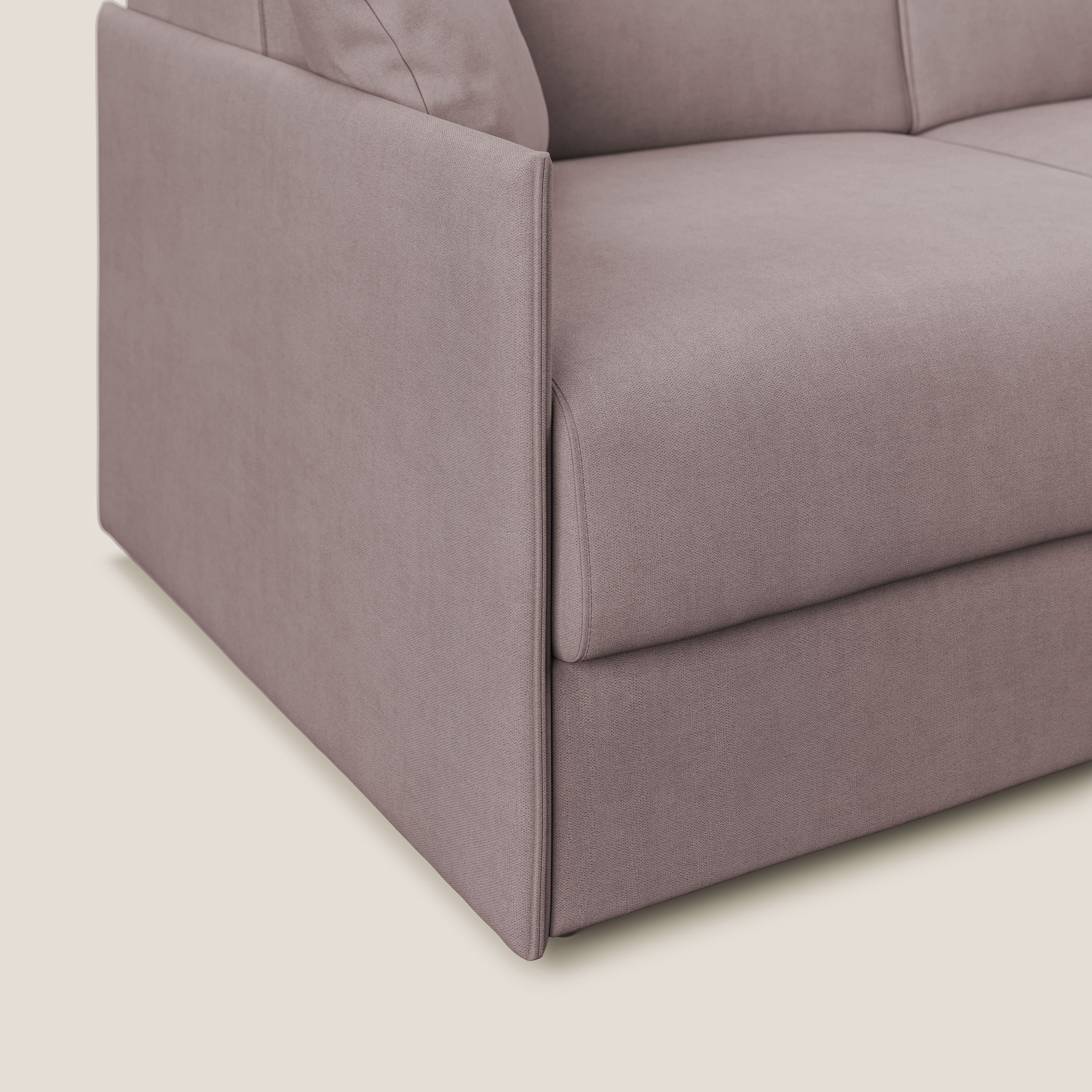 Evans Divano letto in morbido tessuto impermeabile T02 rosa - divani.store