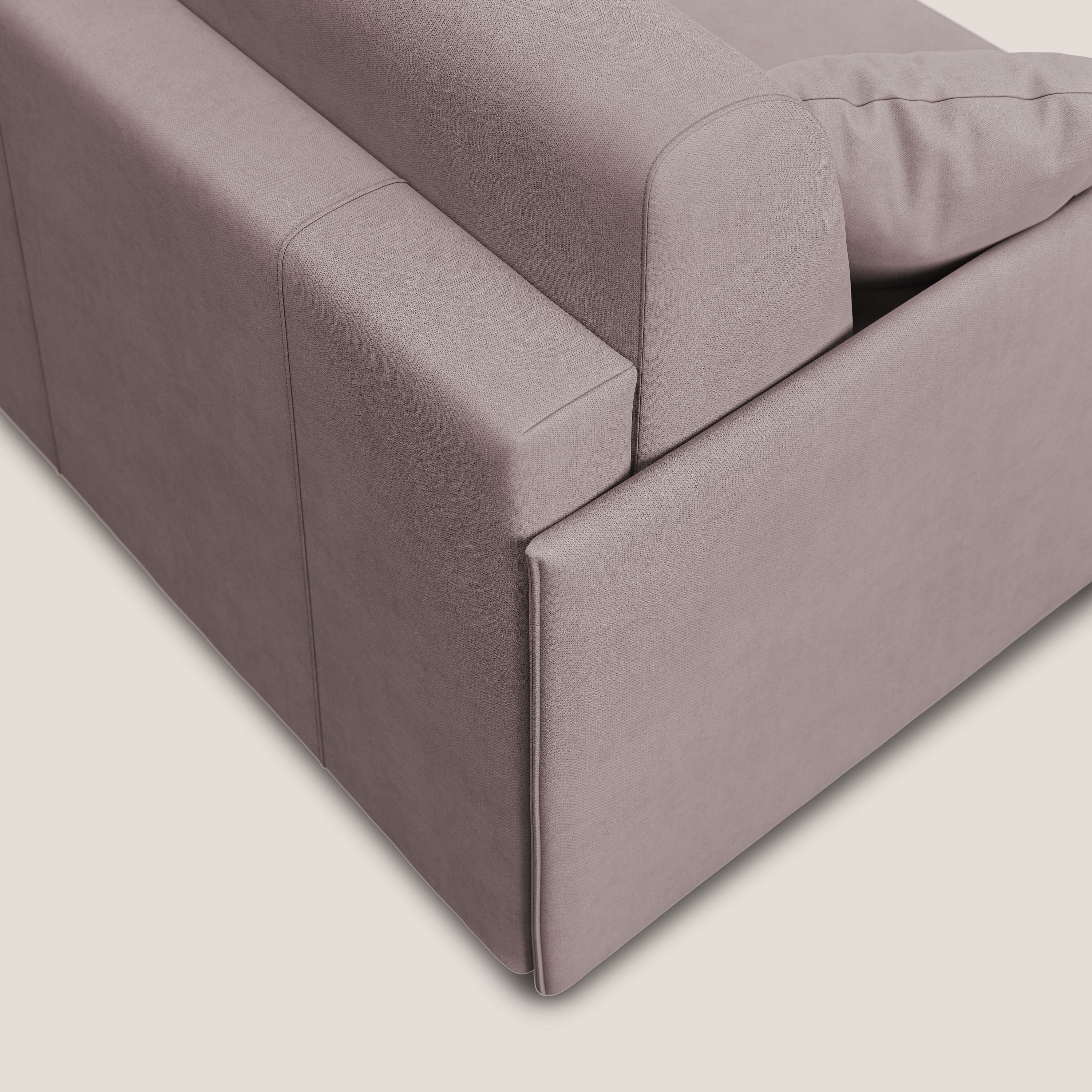 Evans Divano letto in morbido tessuto impermeabile T02 rosa - divani.store