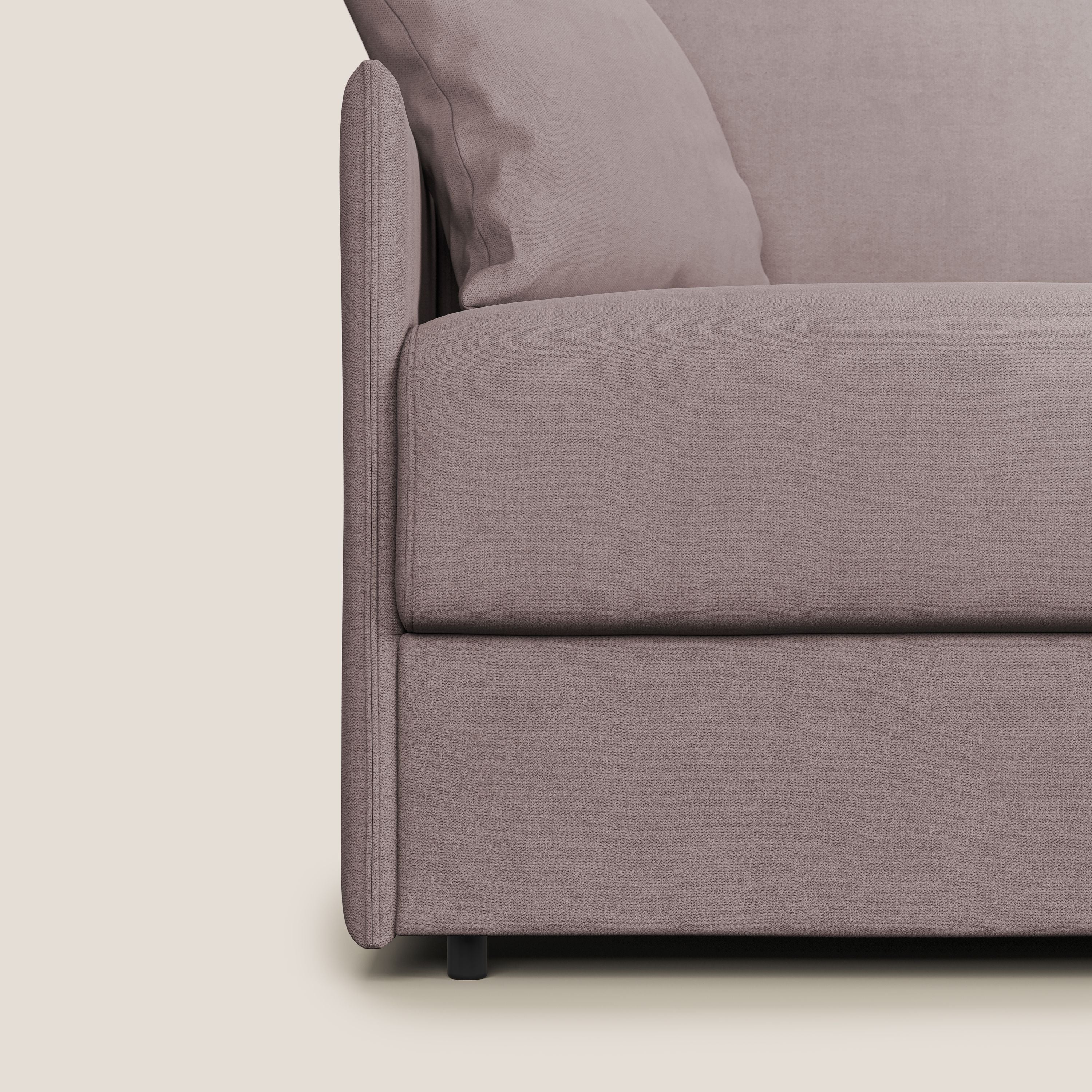 Evans Divano letto in morbido tessuto impermeabile T02 rosa - divani.store