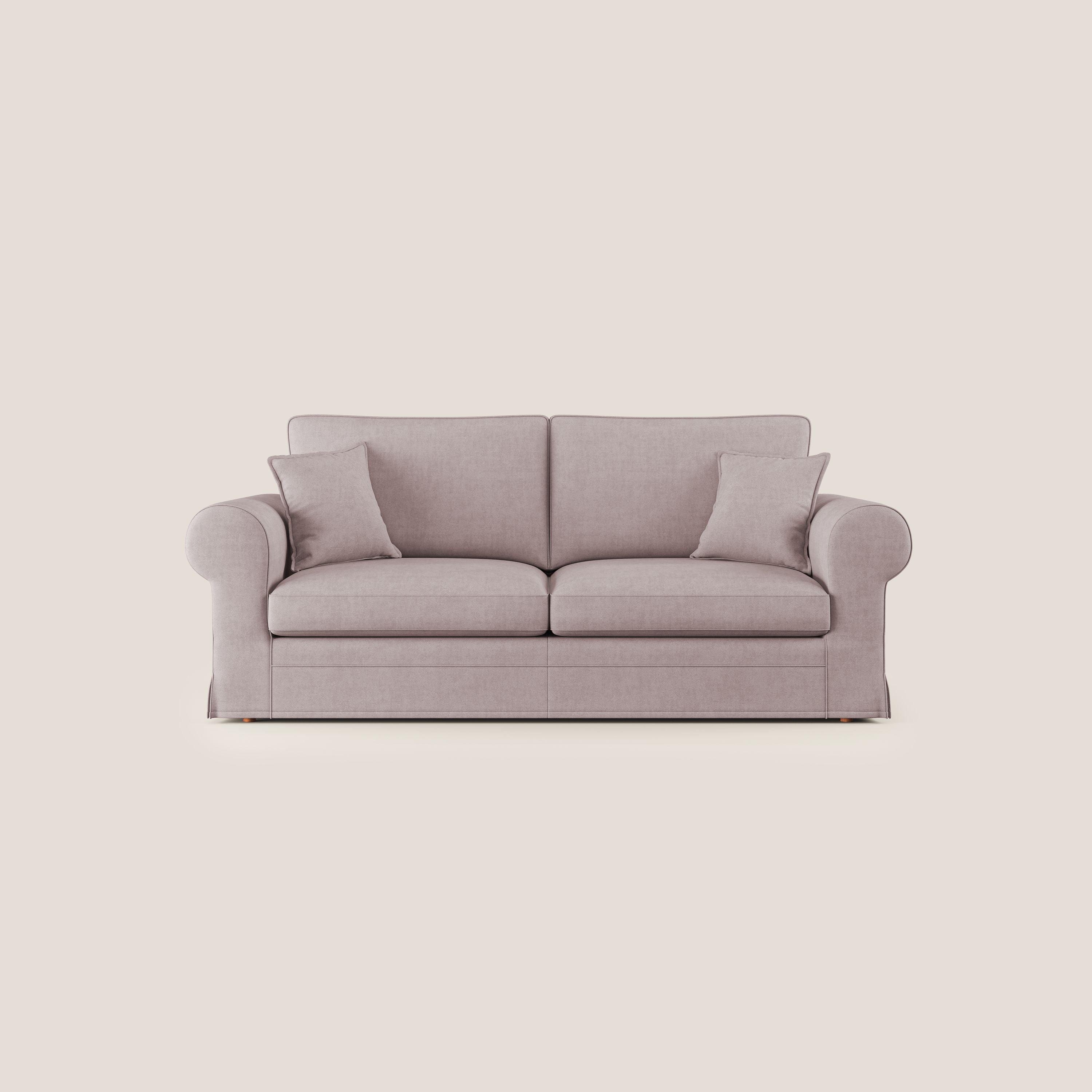 Lady divano classico in piuma d'oca realizzato con tessuto impermeabile T02 rosa - divani.store