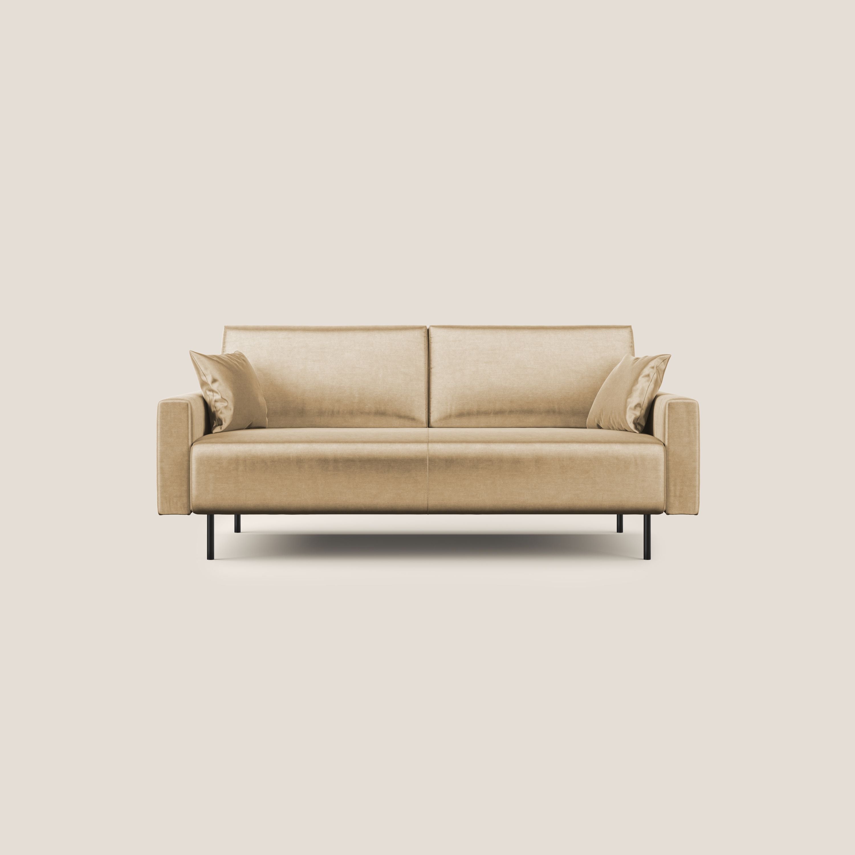 Arthur divano moderno in velluto morbido impermeabile T01 beige - divani.store